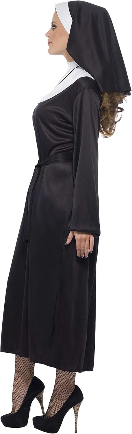 Smiffys Women's Nun Costume - Dress, Belt & Headdress, Size 12-14 4