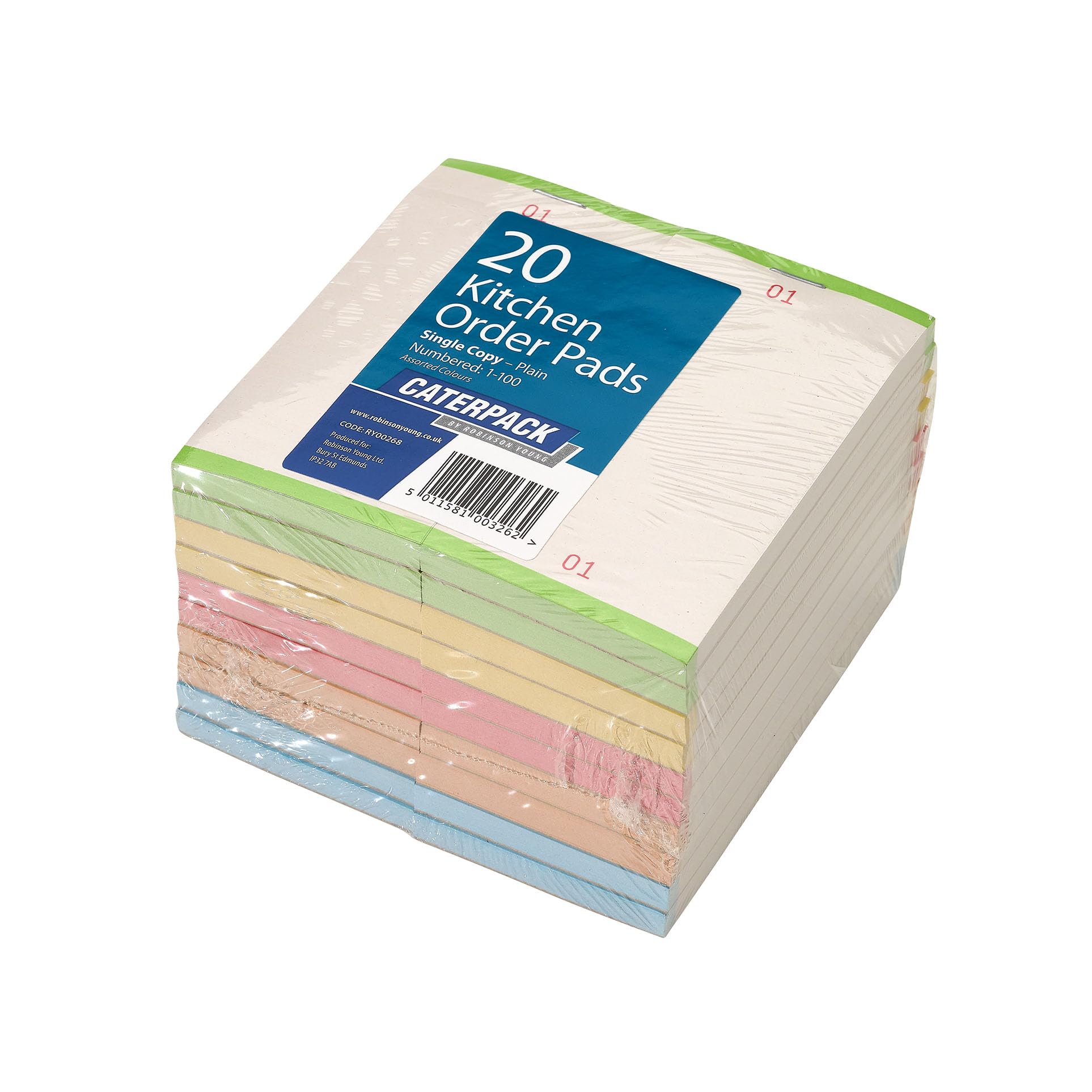 CATERPACK BY ROBINSON YOUNG Kitchen Order Pads - 20 Count Single Copy Pads | 100 Numbered Pages 1