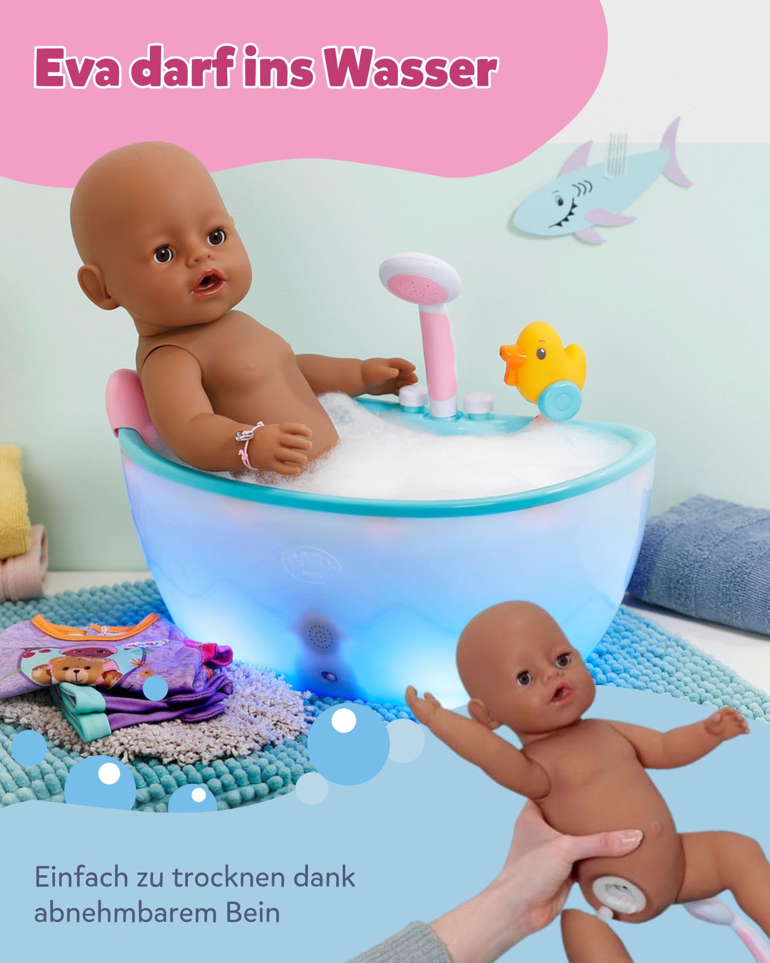 BABY born Eva Baby Doll with 10 Functions & Accessories - 43cm Interactive Doll for Kids 4