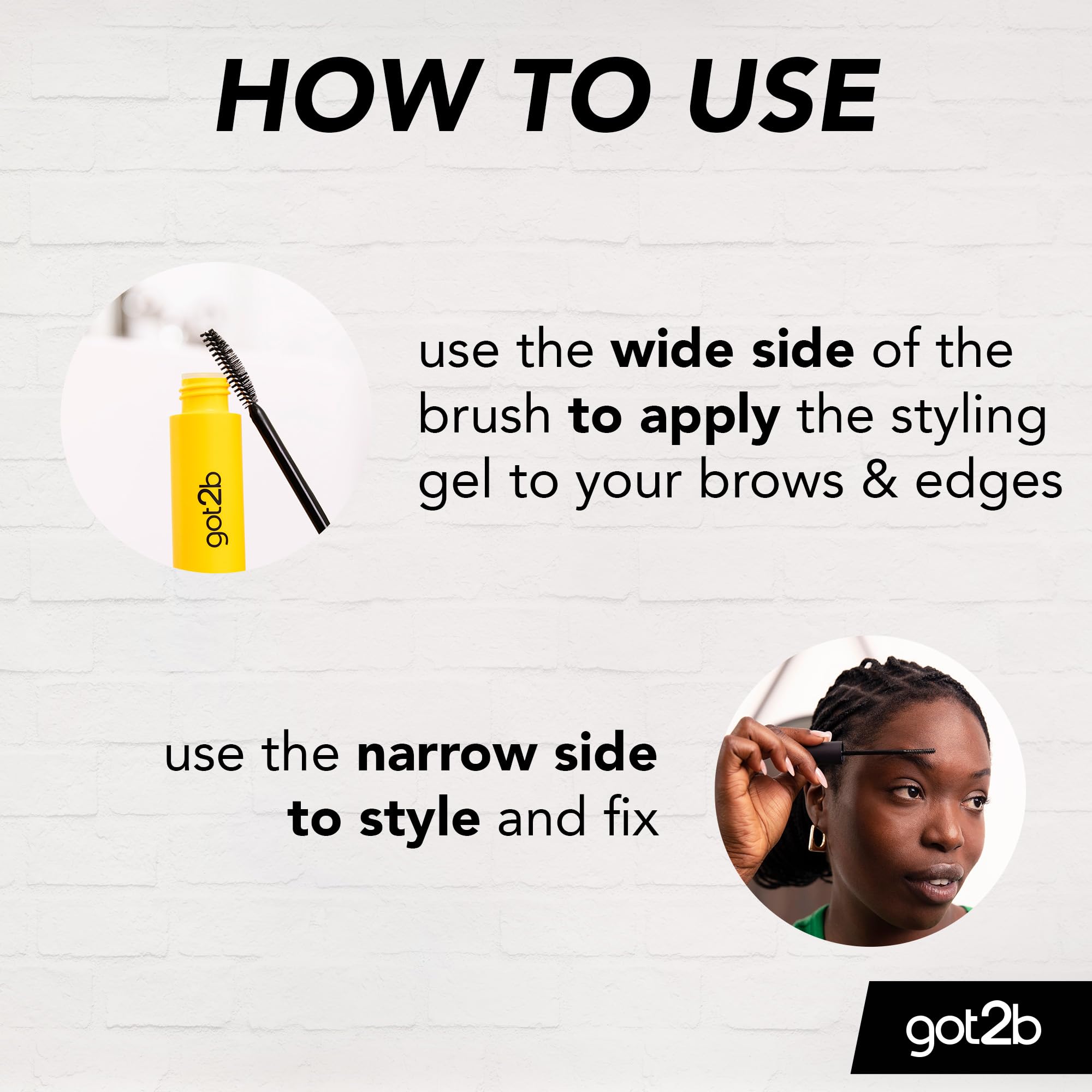 Got2B Glued 4 Brows & Edges Clear 2-in-1 Gel (16 ml) - Screaming Hold Vegan Brow & Edge Styler 3