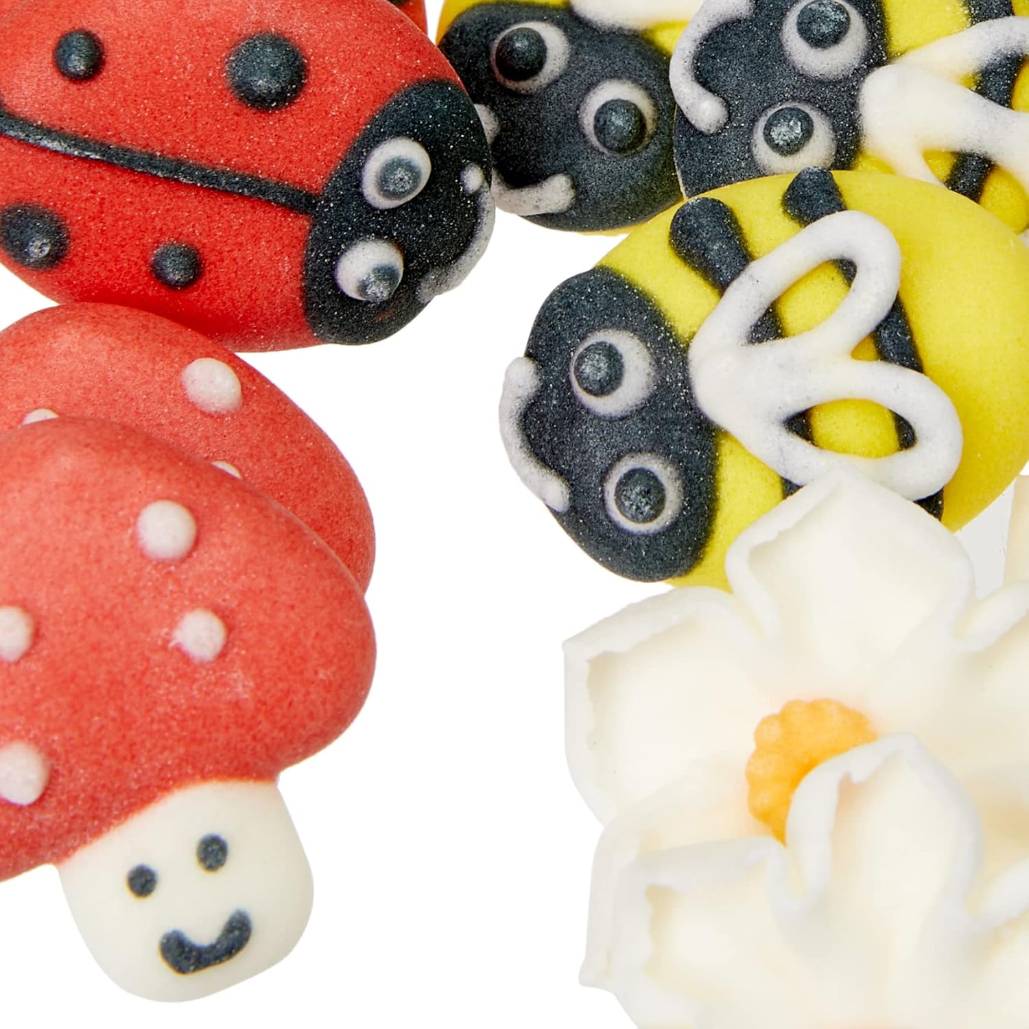 Culpitt Bee, Ladybird, Mushroom & Daisy Sugar Decorations, Spring Themed Edible Cake Toppers 3