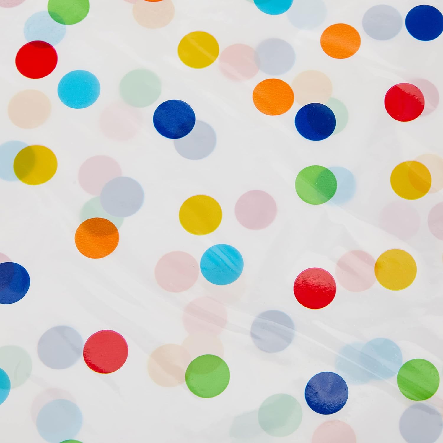 Rainbow Polka Dot Plastic Tablecloth 7ft x 4.5ft - Rectangular Party Table Cover 3