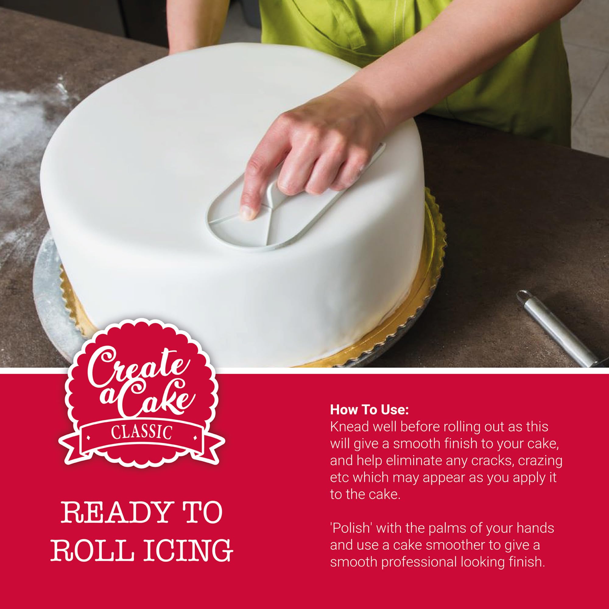 Create A Cake Ready To Roll Icing - Yellow Fondant | Palm Free Sugar Paste | 200g
