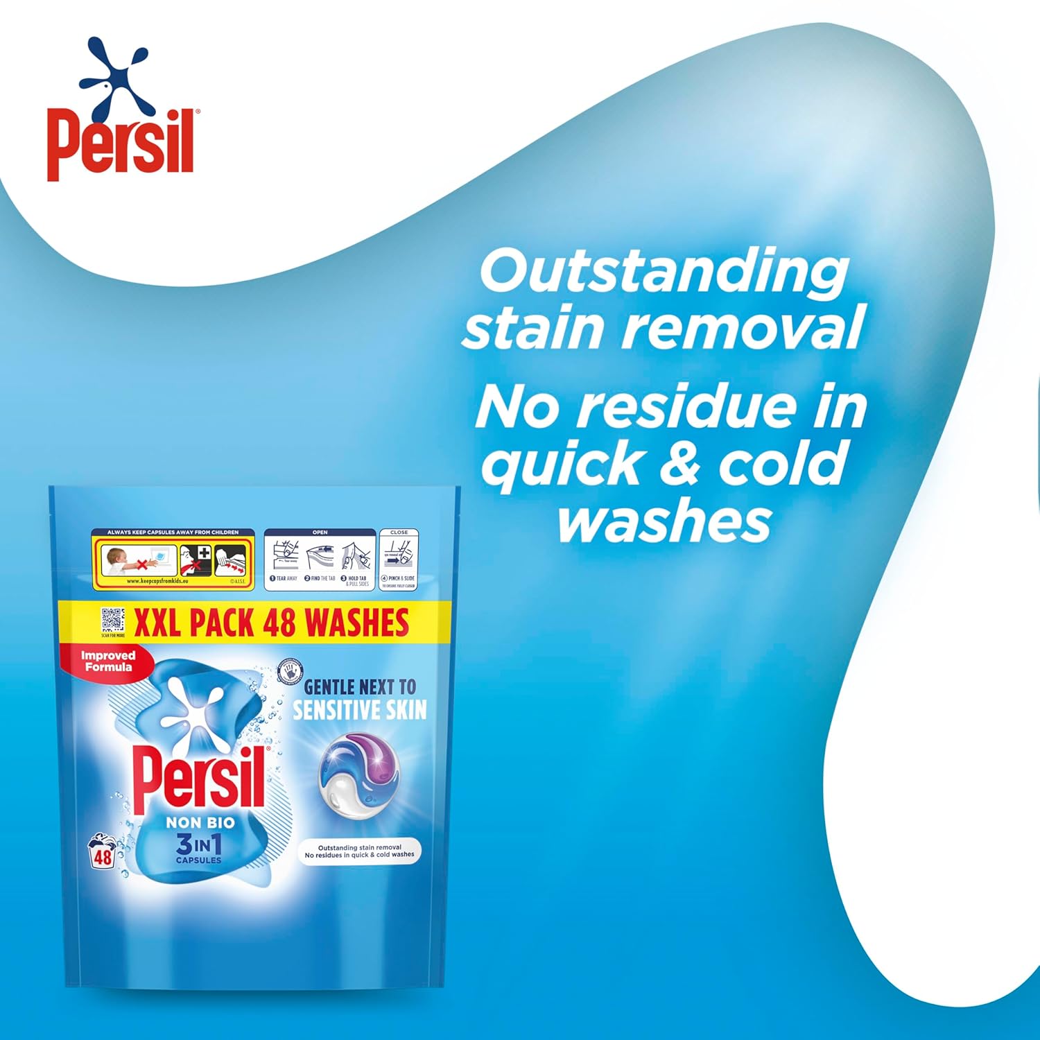 Persil - Non Bio 3 in 1 Washing Capsules 48 Washes 4