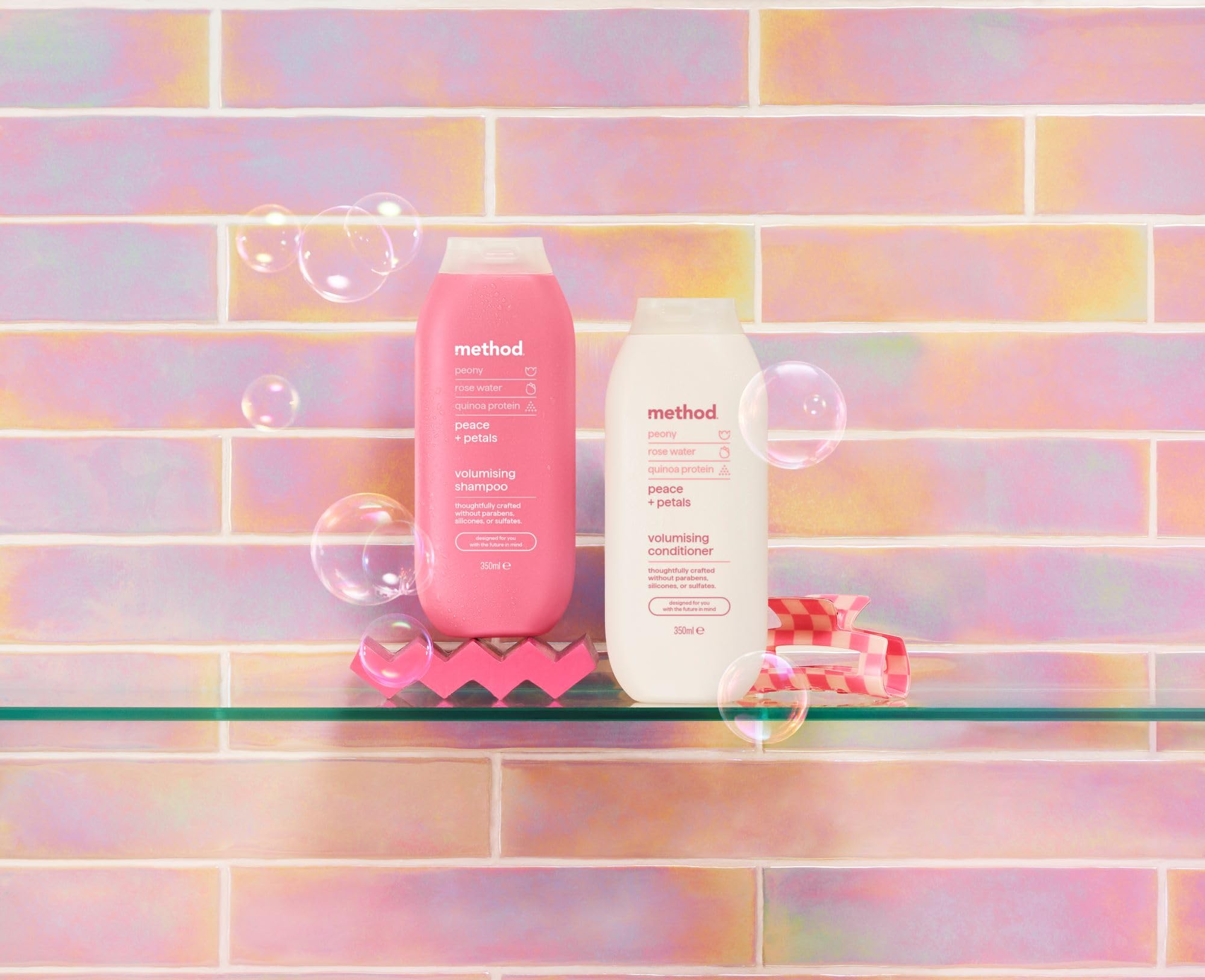 Method Volumising Shampoo - Peony, Rose Water & Quinoa Protein Scent, Sulphate-Free, 350ml 12