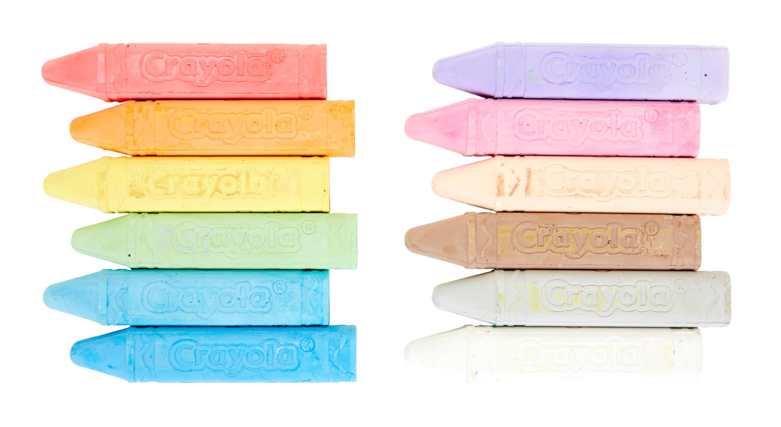 CRAYOLA Outdoor Chalk - Washable Sidewalk Chalk, Square Shape, 12 Assorted Colors