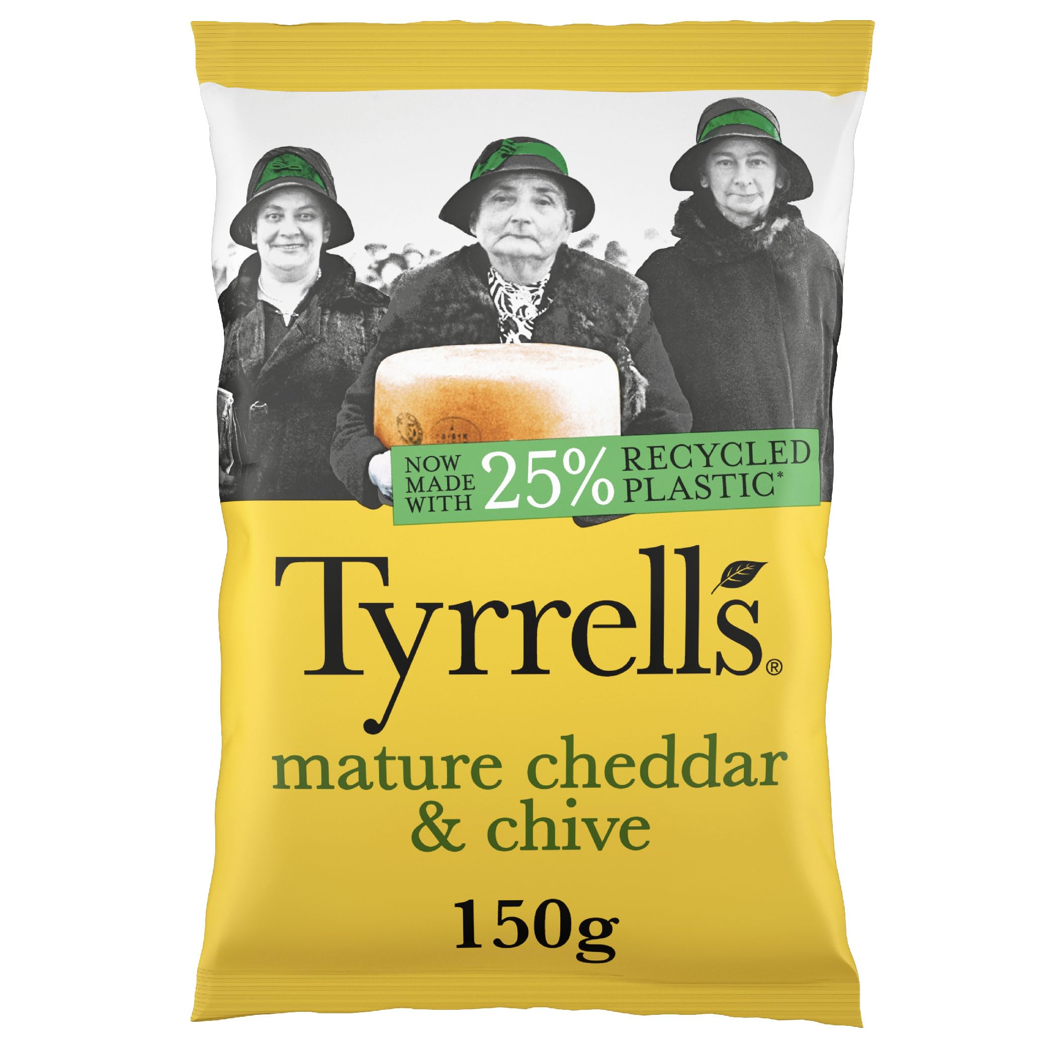 Tyrrells Hand-Cooked Mature Cheddar & Chive Crisps 150g