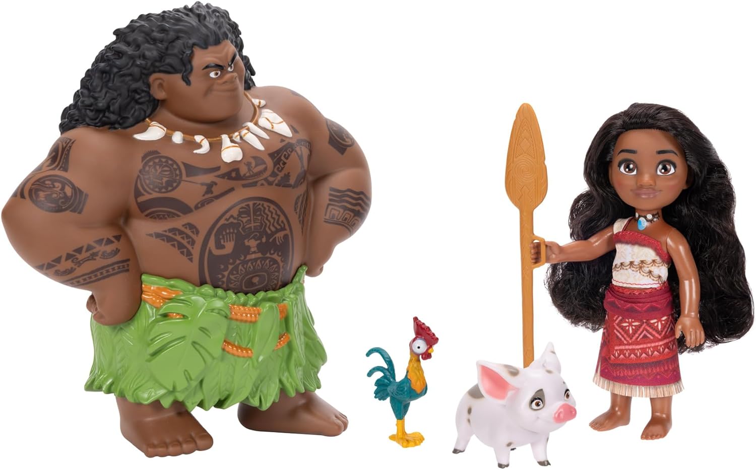 Moana 2 Disney's Voyager Petite Doll Playset - Moana & Maui with Pua, Heihei & Oar