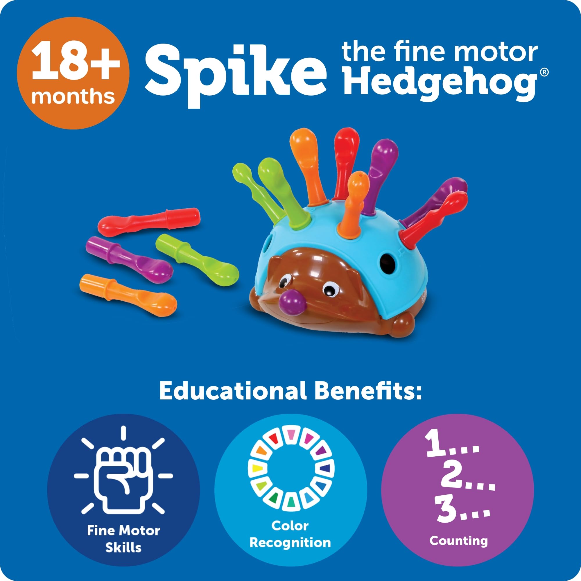 Learning Resources Spike the Fine Motor Hedgehog - Educational Peg Play Toy for Toddlers 18m+ 12