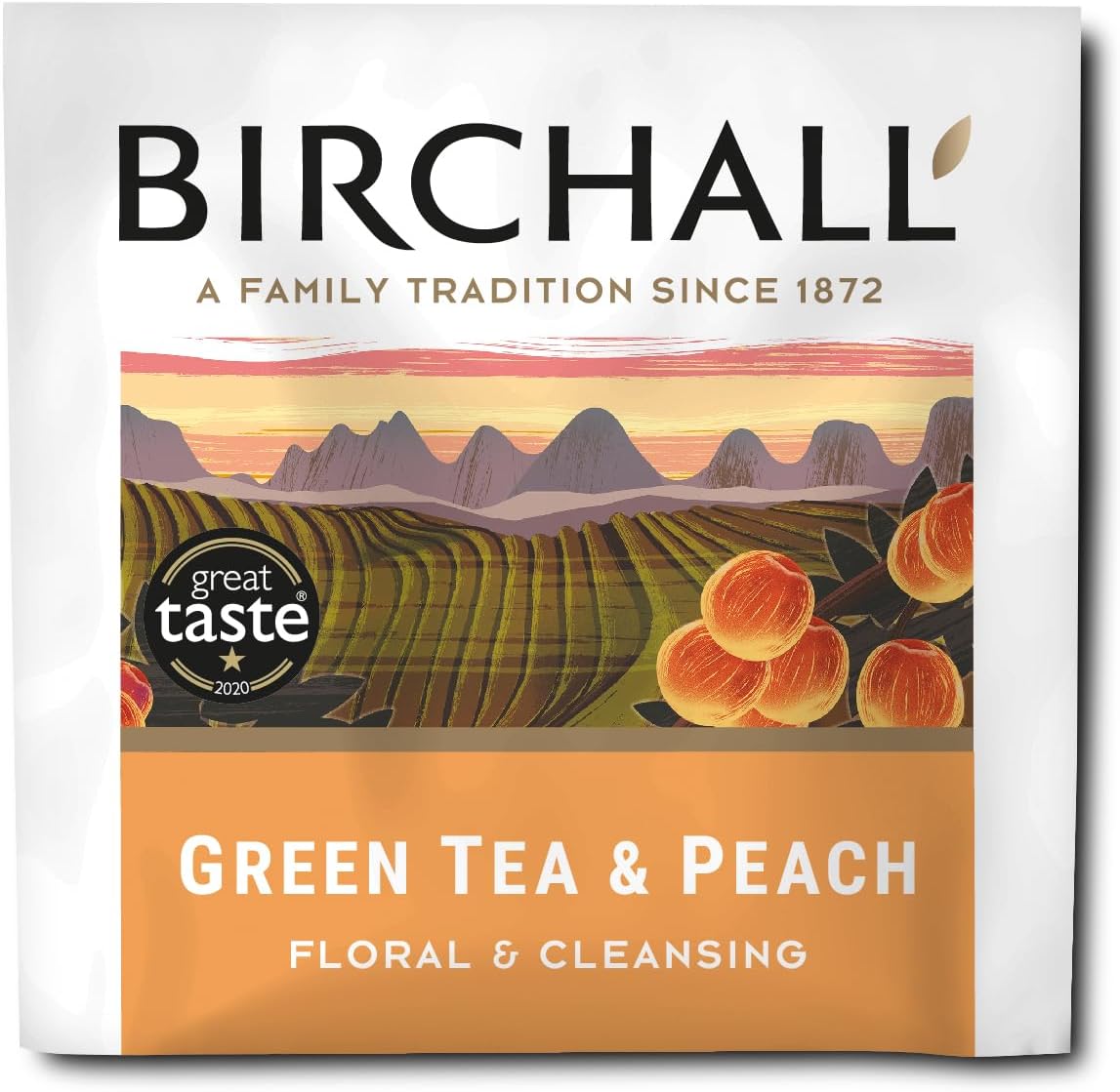 Birchall Green Tea & Peach - 20 Enveloped Plant-Based Prism Tea Bags 4