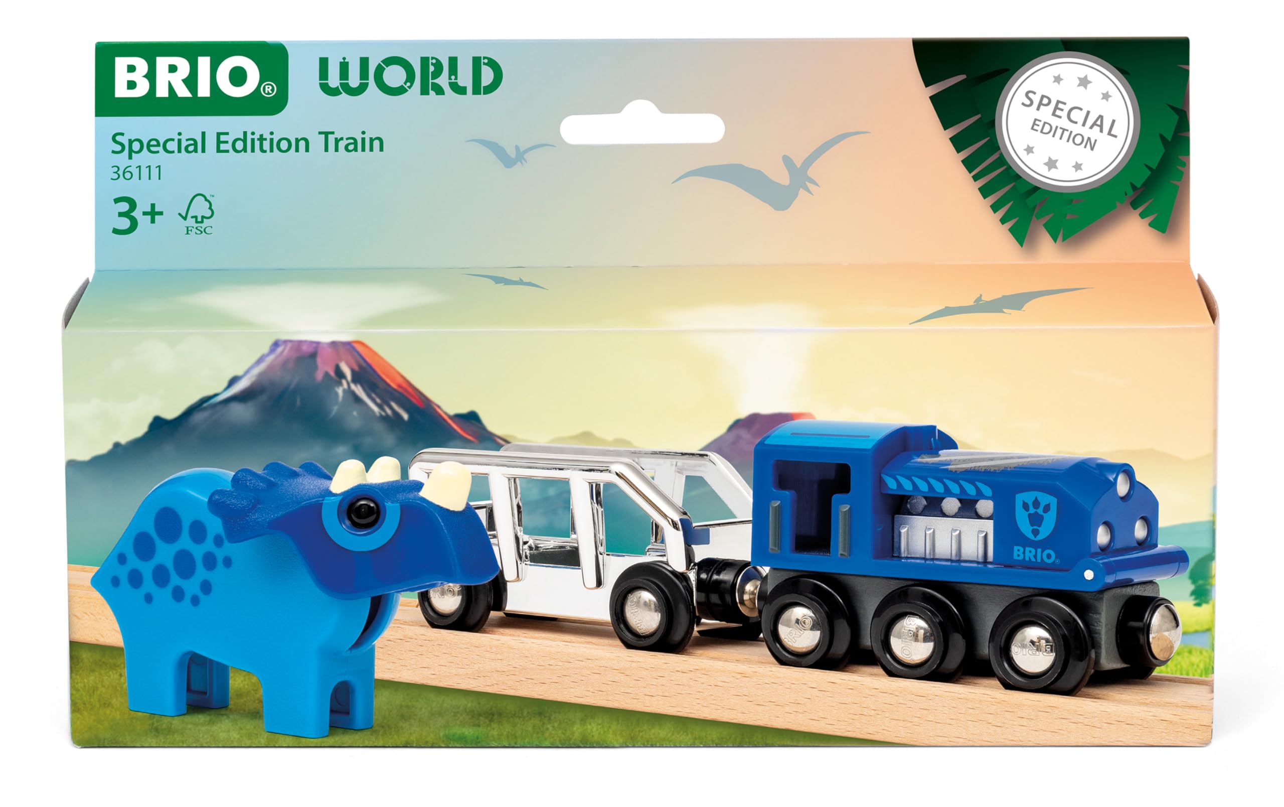 BRIO World Special Edition Train 2025 - Blue Wooden Toy Train with Dinosaur Character 4