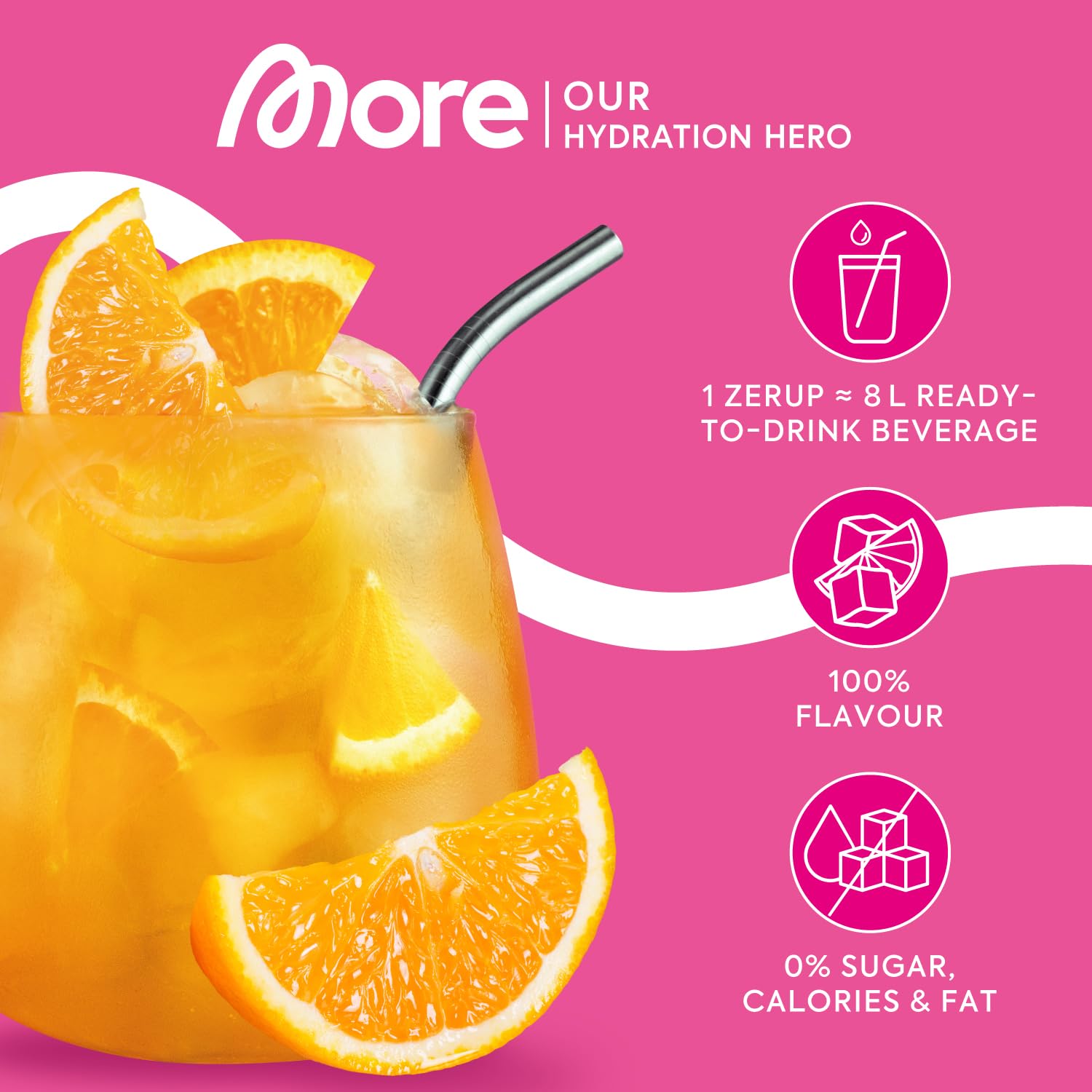 MORE Zerup Zero Calorie Syrup with Real Fruit Extracts - Capri Orange, 65 ml 4