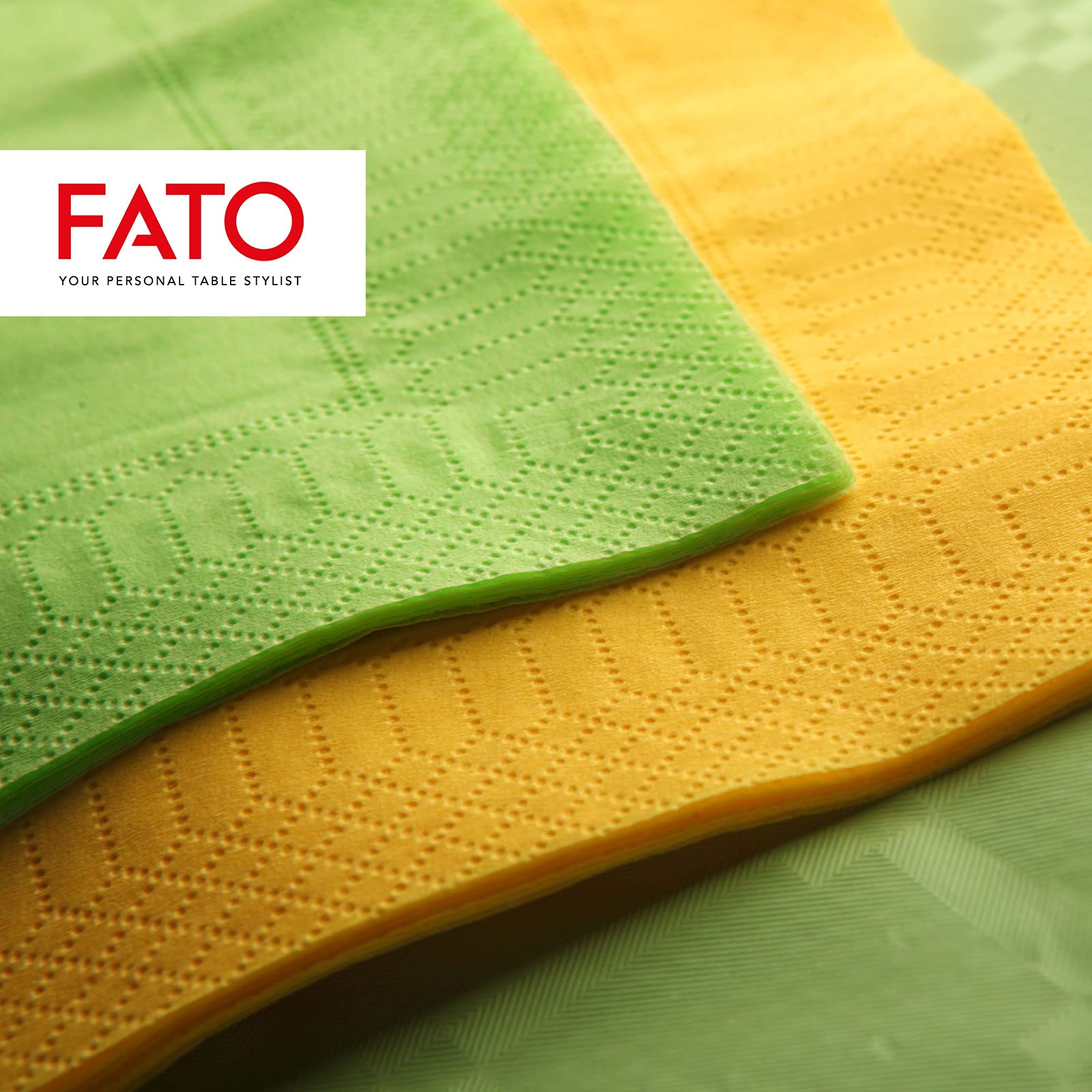 Fato Apple Green Disposable Paper Napkins, 24x24 cm, 2-Ply, Pack of 100 4