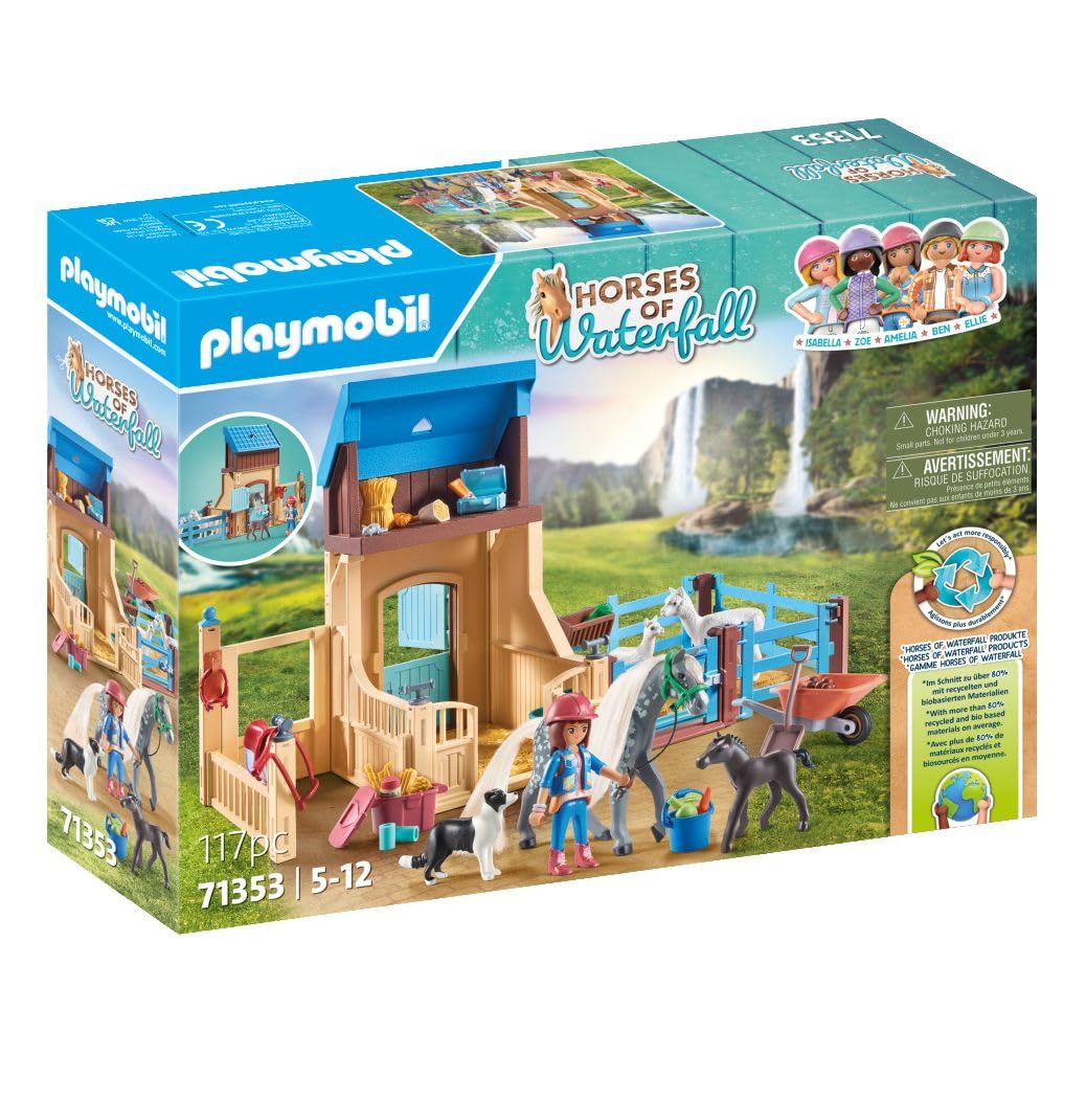Playmobil 71353 Horses of Waterfall Horse Stall with Amelia and Whisper - Imaginative Play Set for Kids 5+ 9
