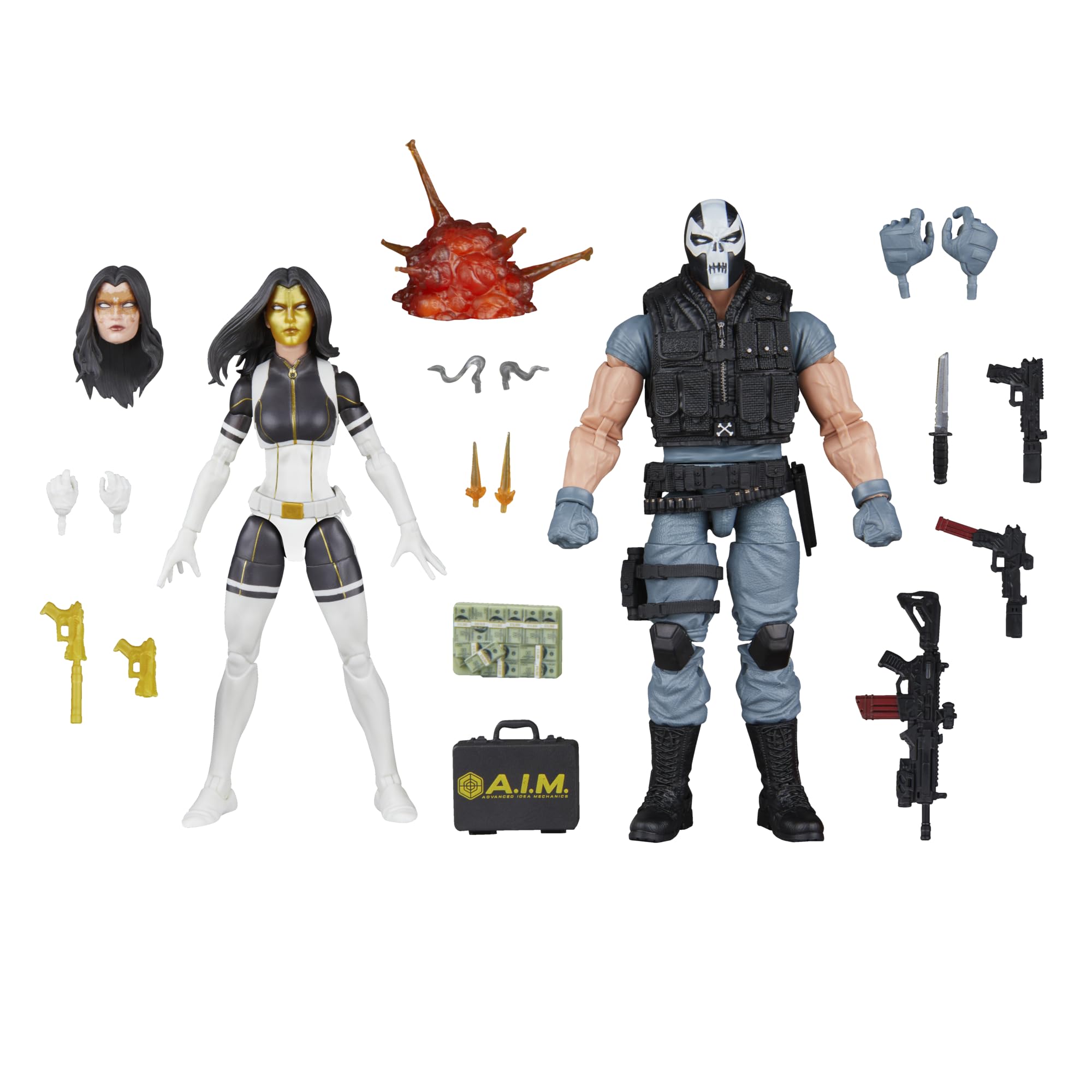 Marvel Legends Madame Masque and Crossbones Action Figures - 15cm Scale, 18 Accessories
