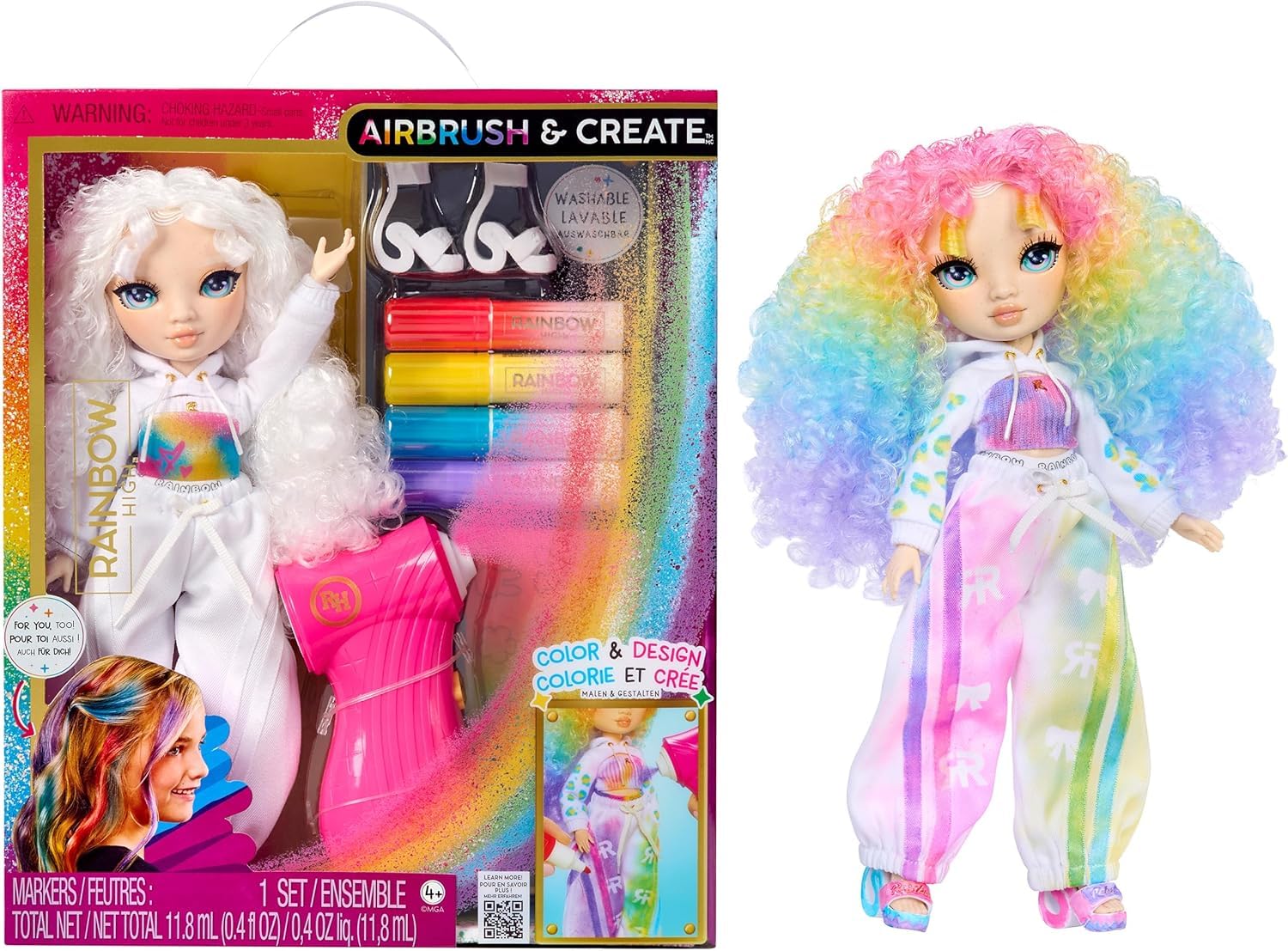 Rainbow High Air Brush & Create DIY Fashion Doll with Airbrush Kit