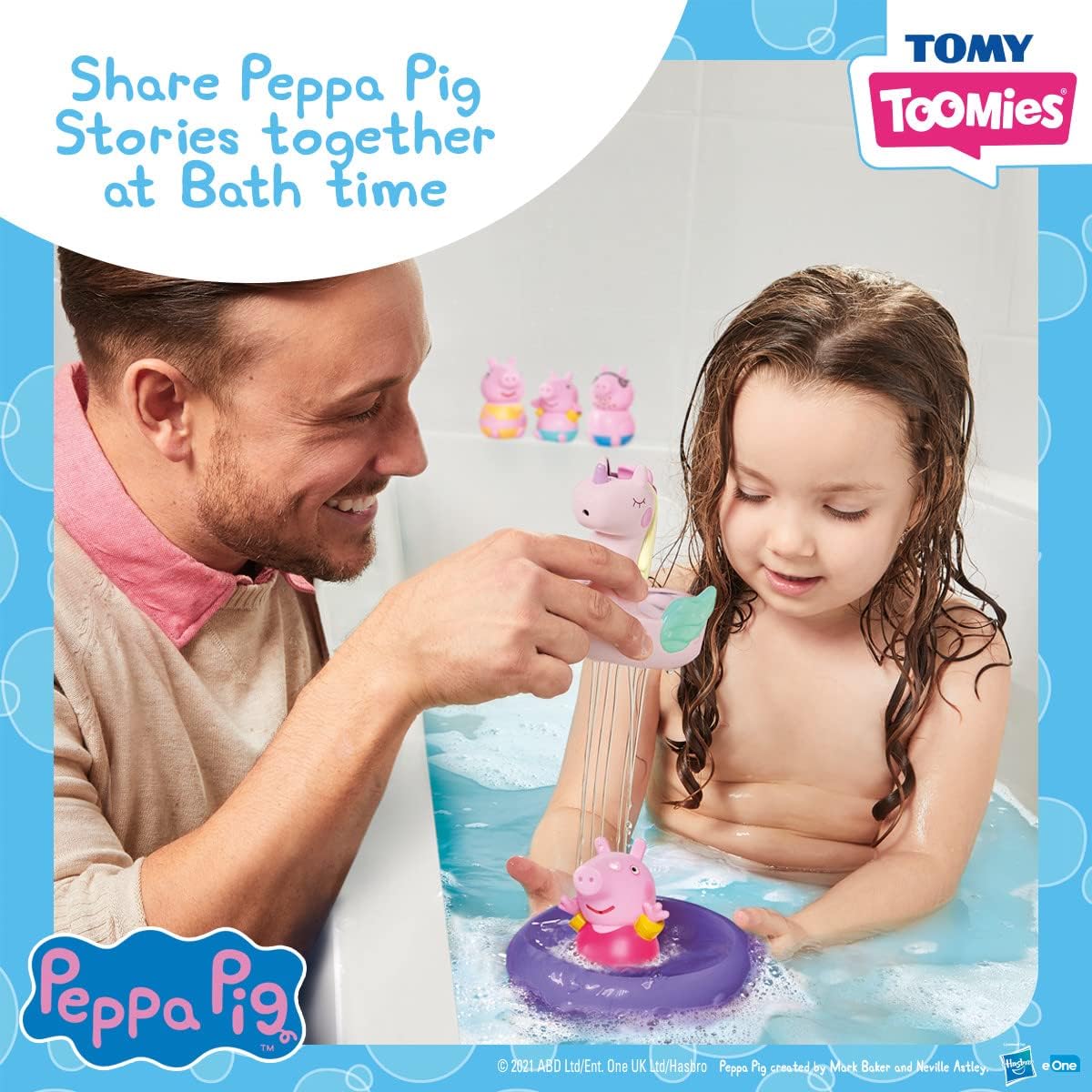 Peppa Pig Bath Toys Playset - Squirting Characters & Unicorn Float for Toddlers 18M+ 6