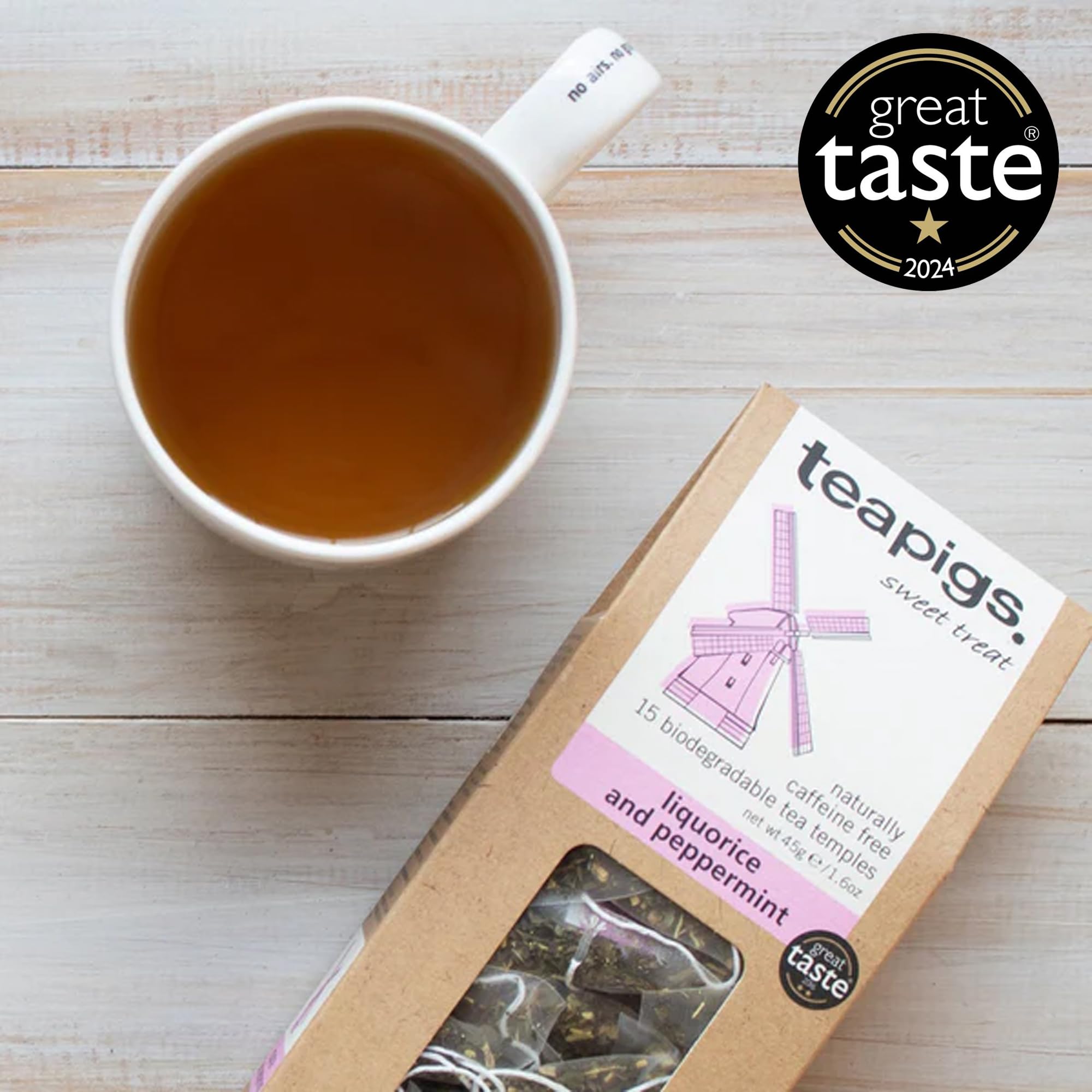 teapigs Liquorice & Peppermint Tea - Caffeine-Free Herbal Tea Bags with Natural Ingredients