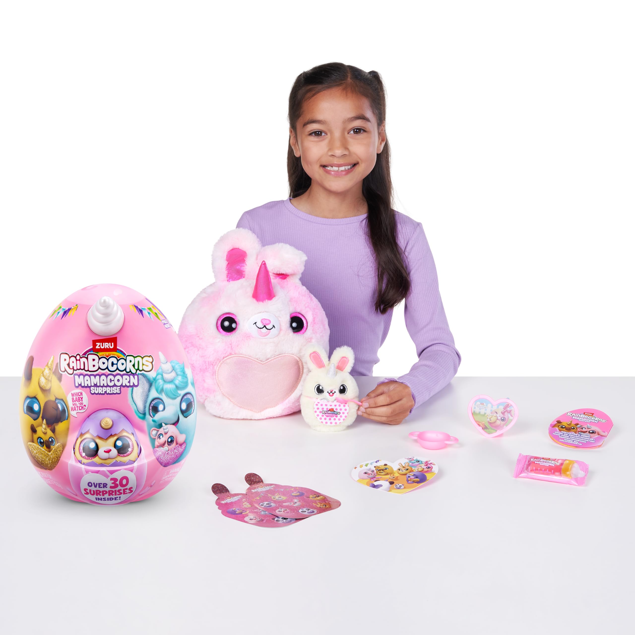 Rainbocorns Mamacorn Surprise by ZURU - Collectible Plush Toy with 30+ Surprises for Girls 3+