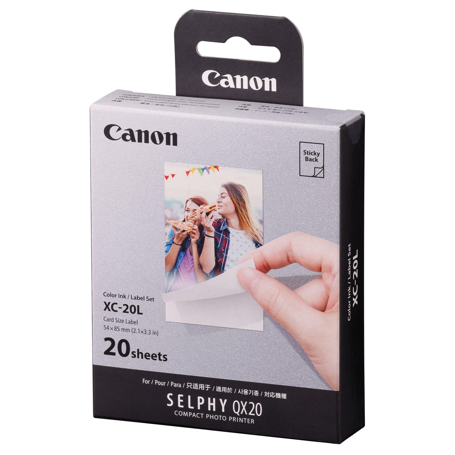 Canon XC-20L Ink + Paper Set - 20 Sheets for SELPHY Square QX20 | Waterproof Prints