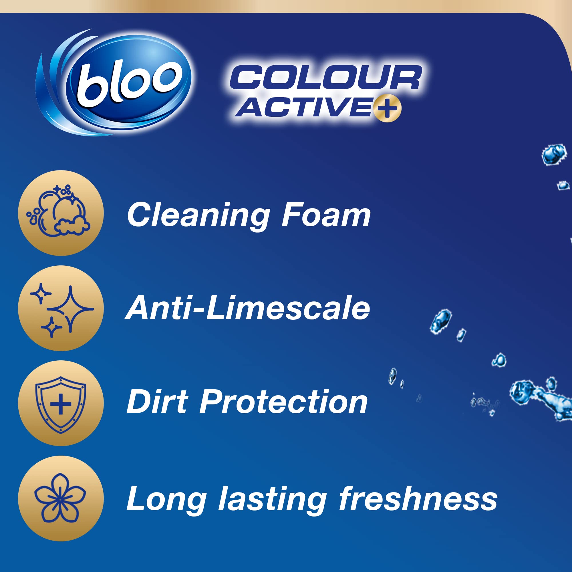 Bloo Colour Active Toilet Rim Block Fresh Flowers with Anti-Limescale, 2 Count (100g Each)