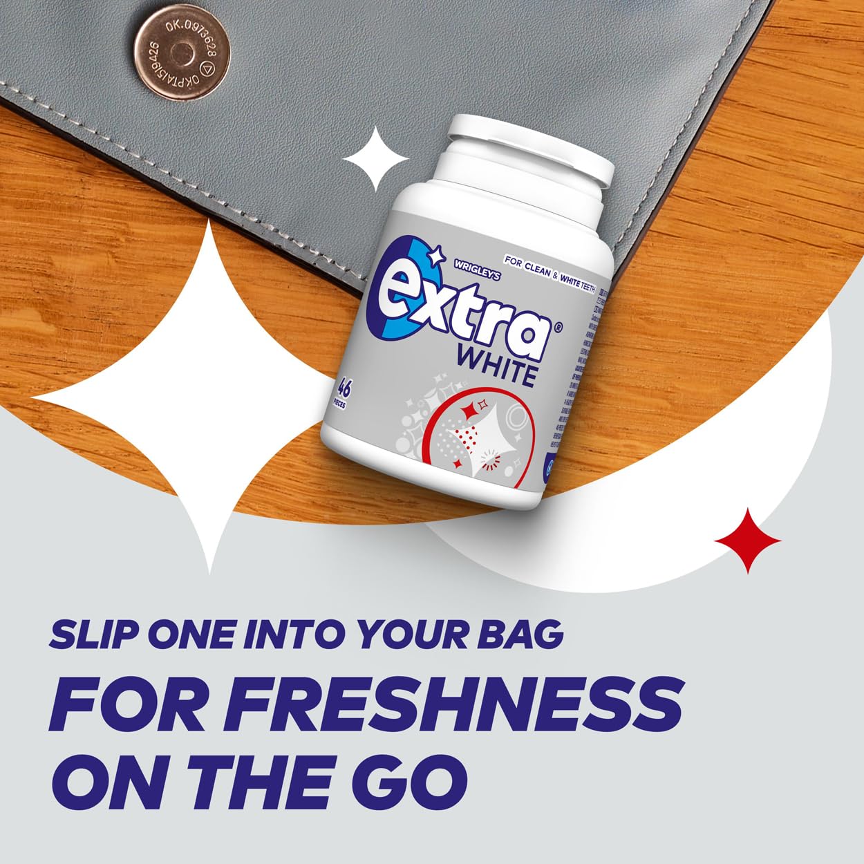 Extra White Chewing Gum, Sugar Free Mint Flavor, 46 Pieces Bottle 2