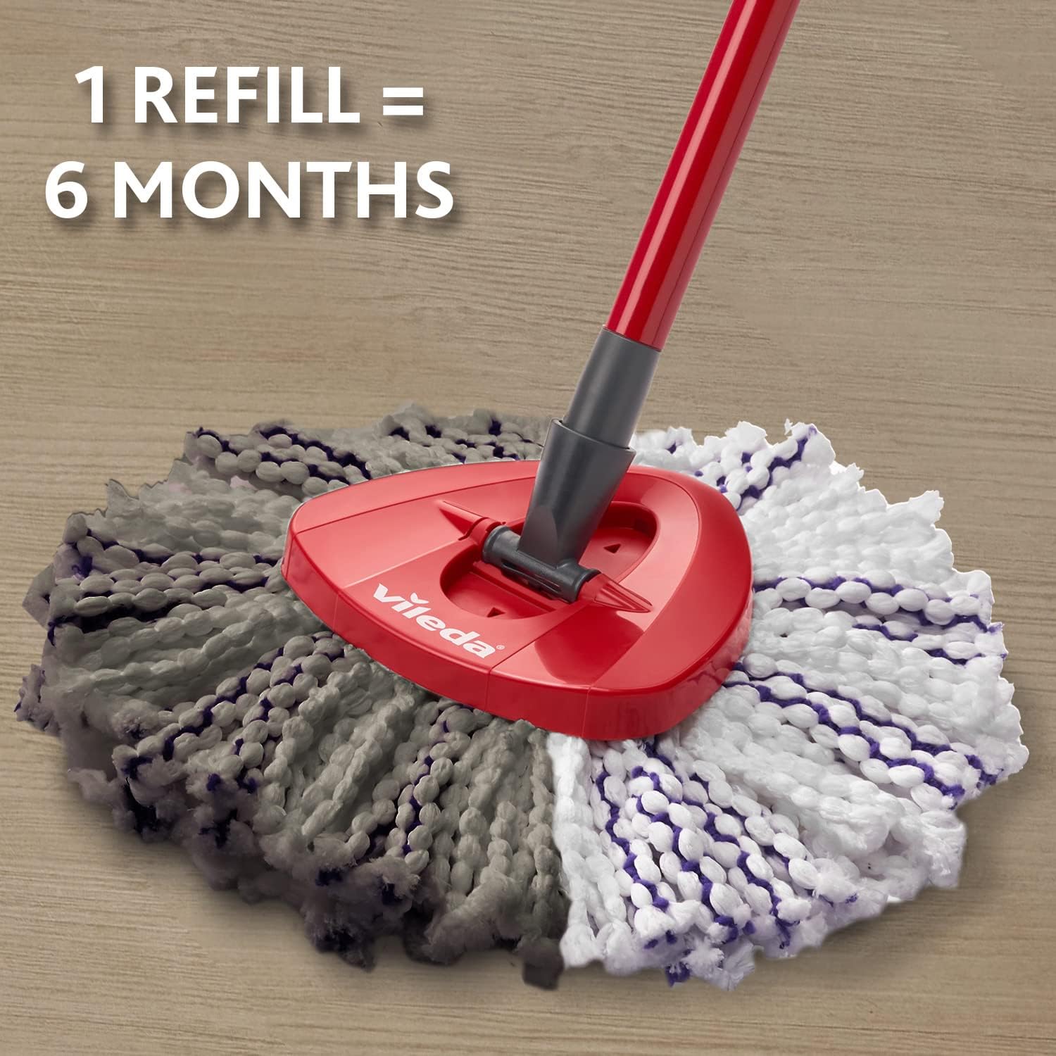 Vileda Turbo 3-in-1 Replacement Mop Head - Purple-White, 98% Polyester, 2% Polyamide 5