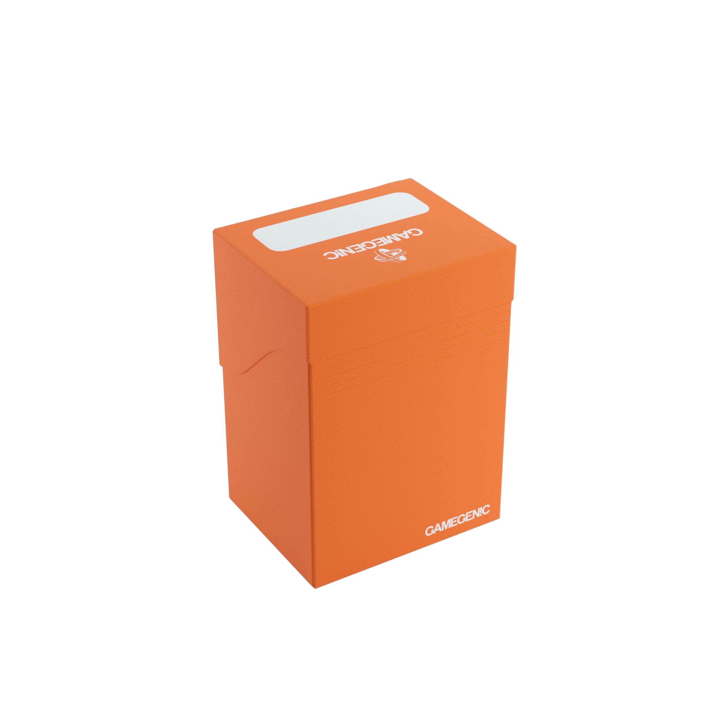 Gamegenic 80-Card Deck Holder - Orange | Self-Closing Lid | Acid-Free Storage