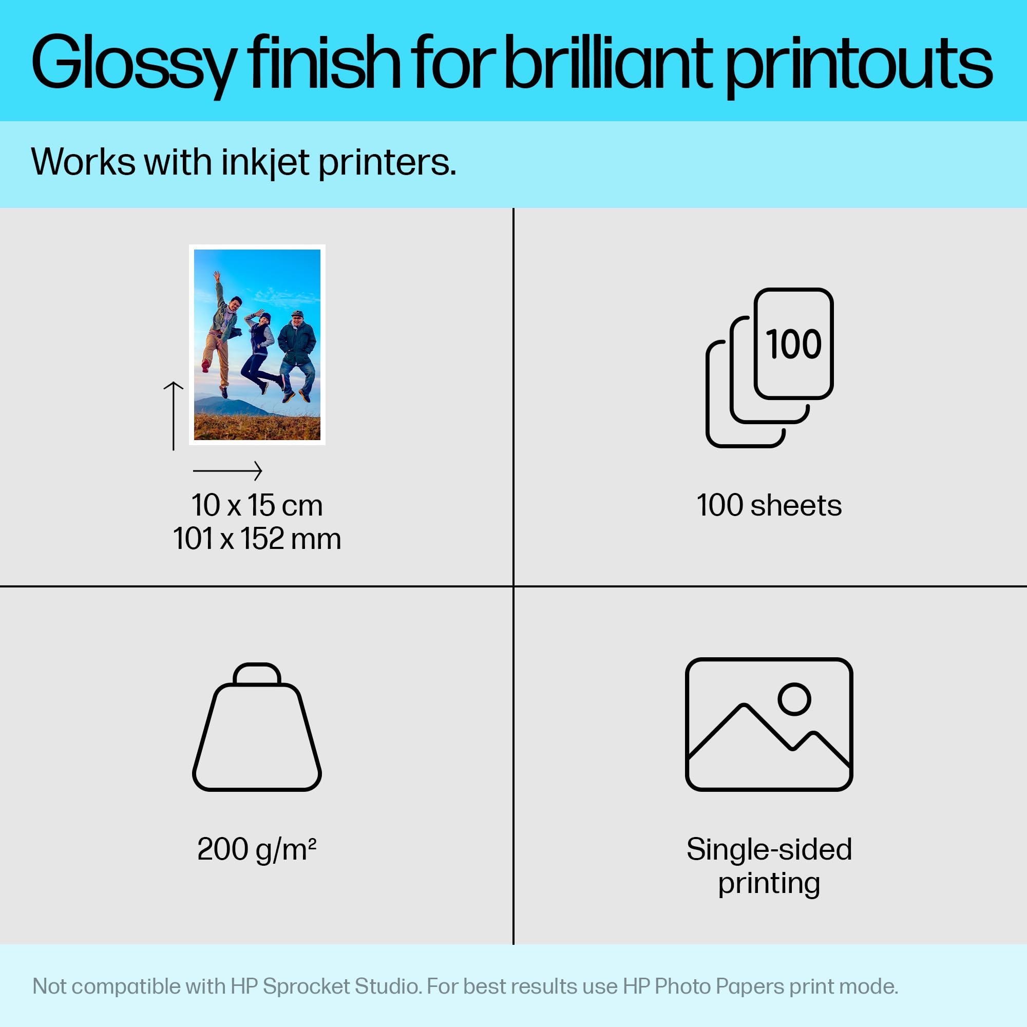 HP Everyday Glossy Photo Paper - 10 x 15 cm, 200 GSM, 100 Sheets | CR757A 3