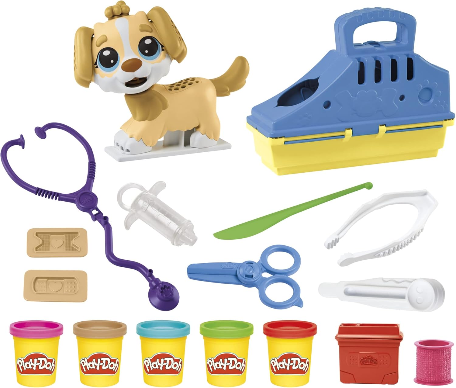 Play-Doh Care 'n Carry Vet Playset - Pretend Play Veterinarian Kit for Kids 3+
