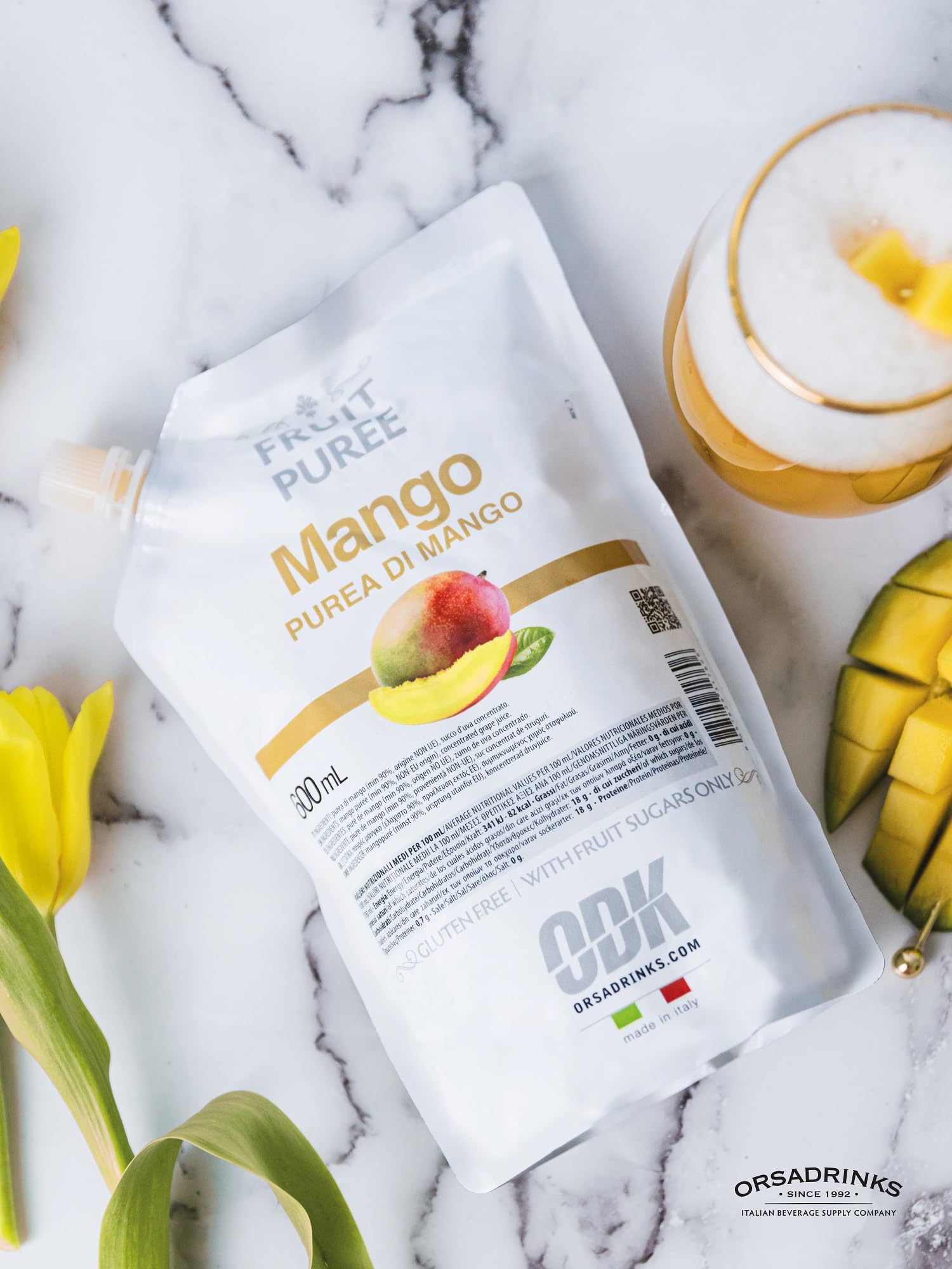 ODK Pure Mango Puree for Cocktails, Cooking, Baking and Desserts – 60cl