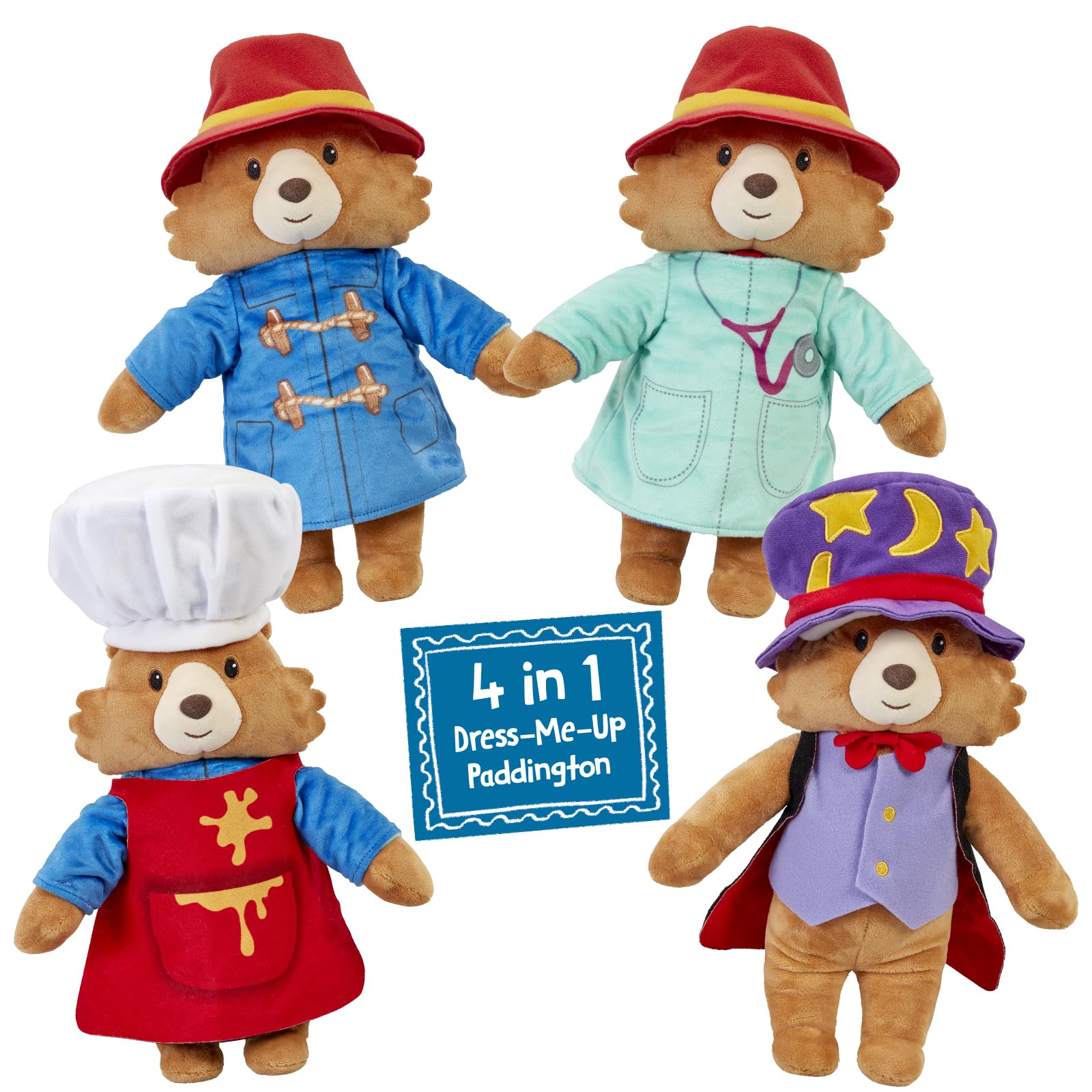 Dress Me Paddington Soft Toy - Plush Dress-Up Bear with 4 Outfits for Kids 7
