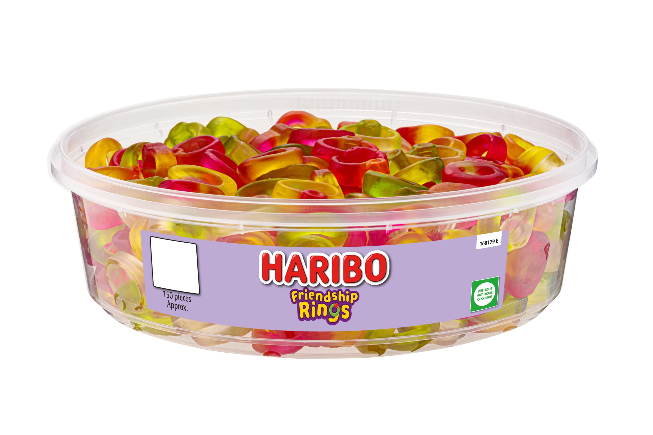 HARIBO Friendship Rings Fruit Flavour Jelly Sweets, 480g Tub (150 Pieces)