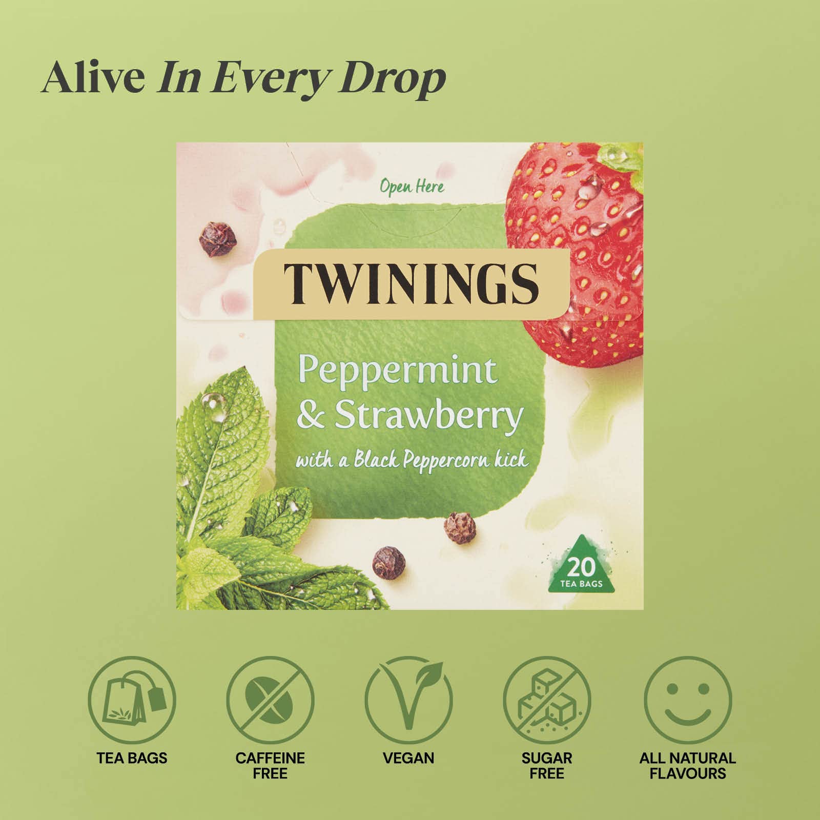 Twinings Peppermint and Strawberry Herbal Tea Bags, 20 Tea Bags 4