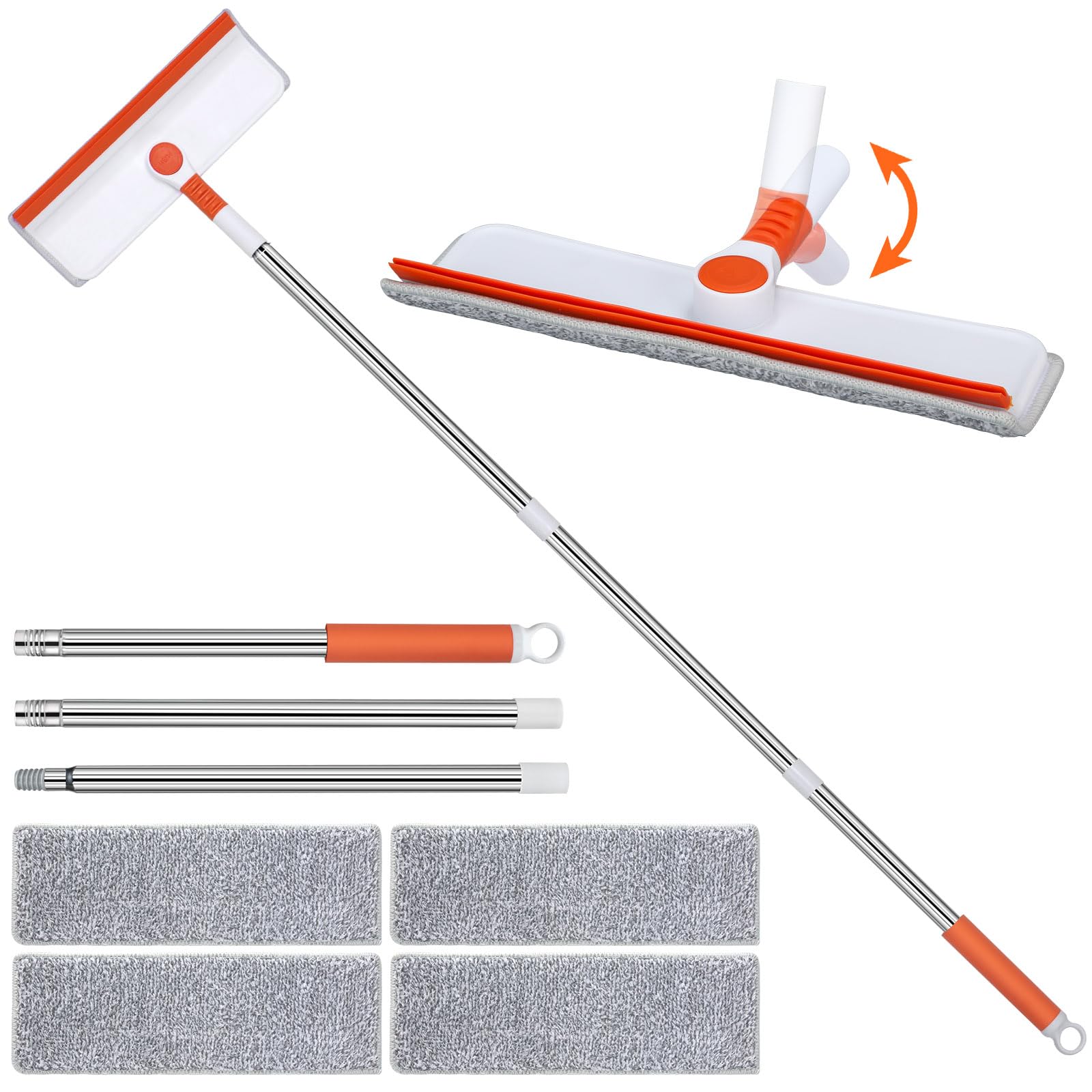 Alyvisun Professional Window Cleaning Equipment with 132cm Extendable Pole