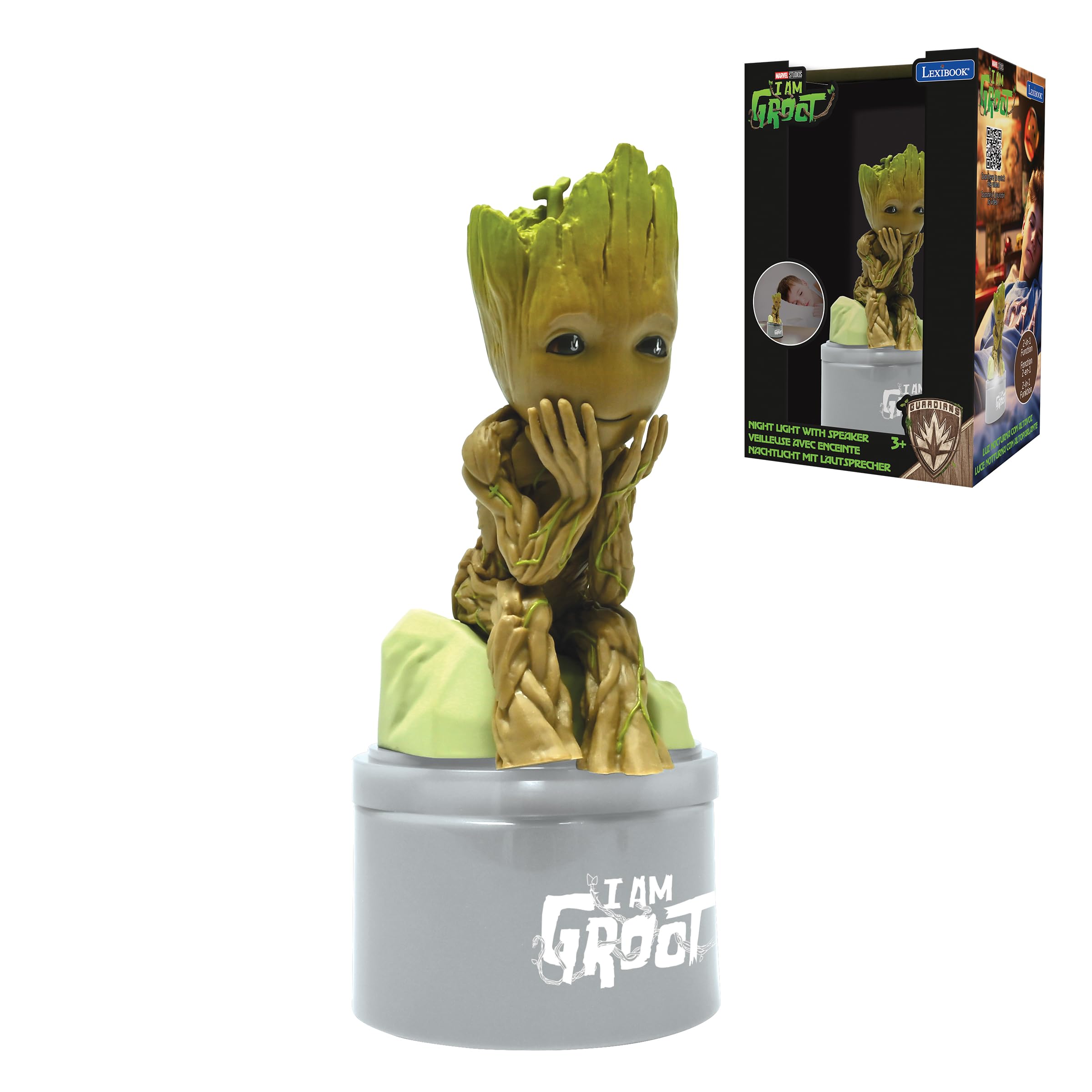 Lexibook Marvel Guardians of the Galaxy Groot Nightlight with Speaker - Grey/Brown 8