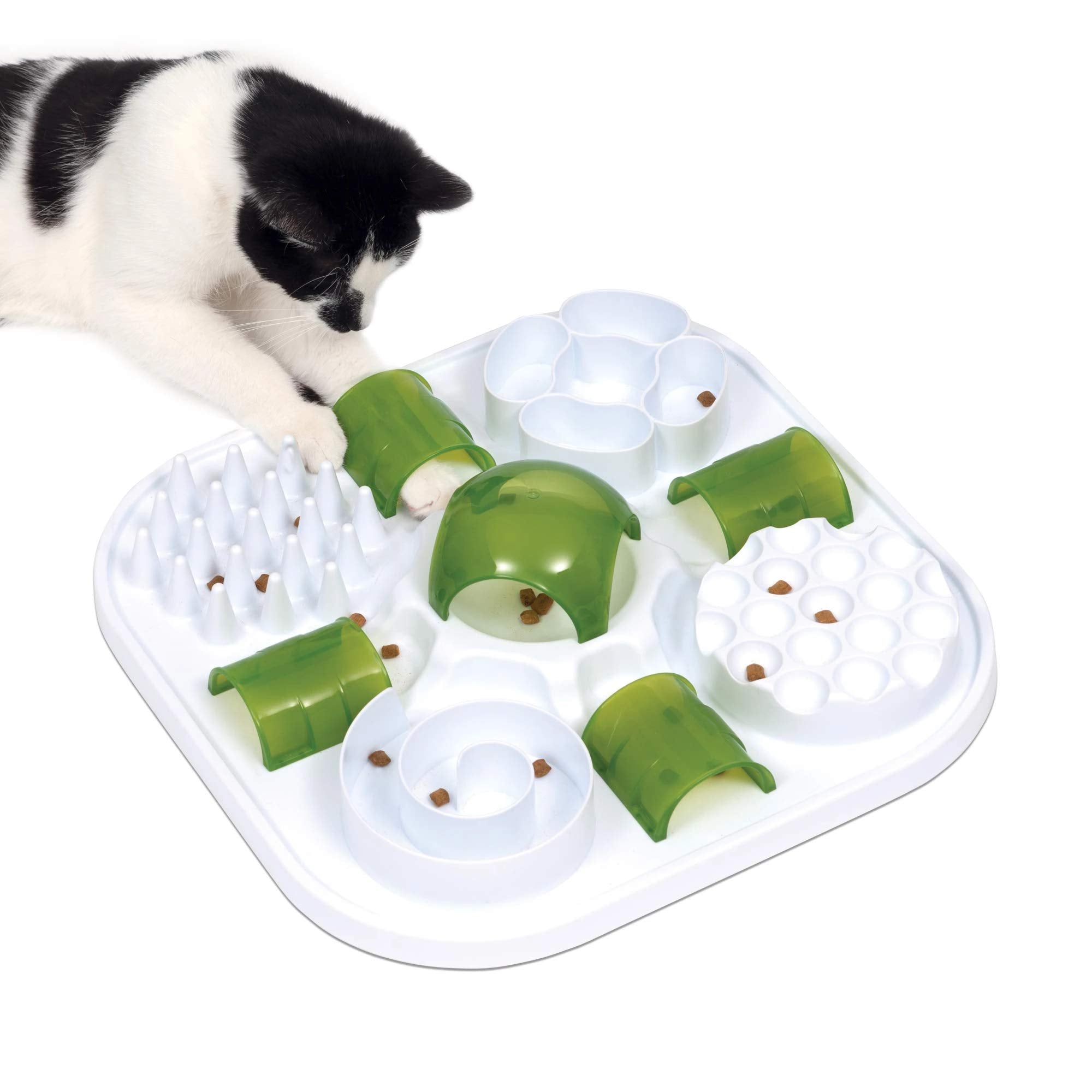 Catit Play Treat Puzzle Slow Feeder - Interactive Foraging Toy | BPA-Free | White 1