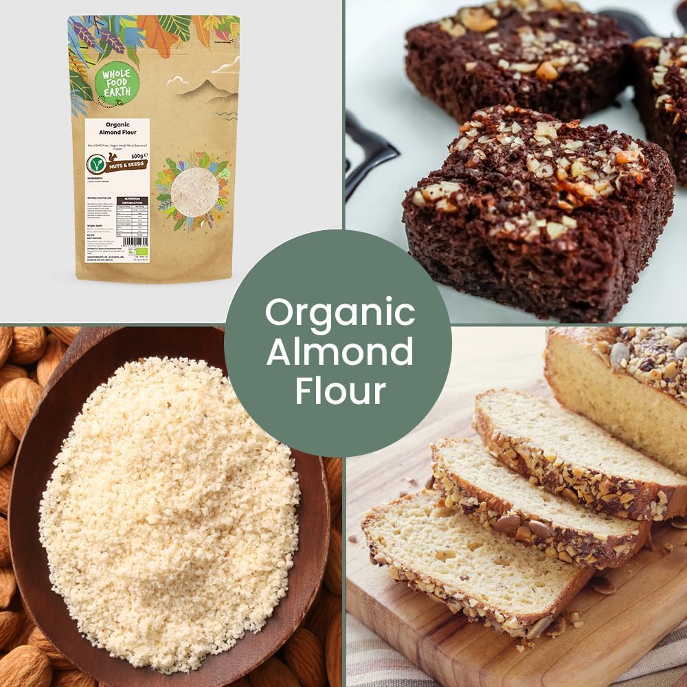 Whole Food Earth® Organic Almond Flour – 1 kg | Raw | GMO Free | High in Fibre 4
