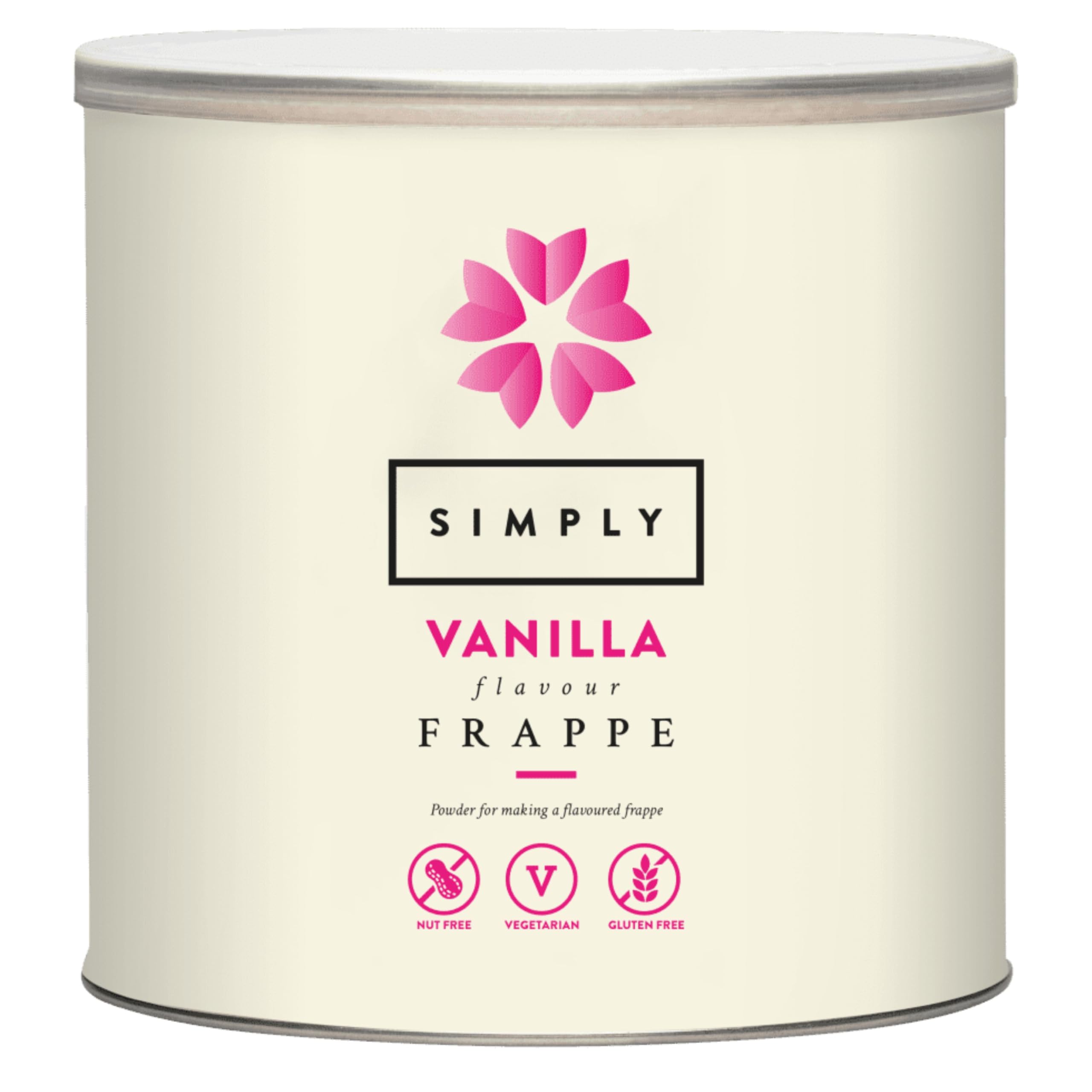 Simply - Vanilla Frappe Powder, Nut Free & Gluten Free Iced Beverage Mix