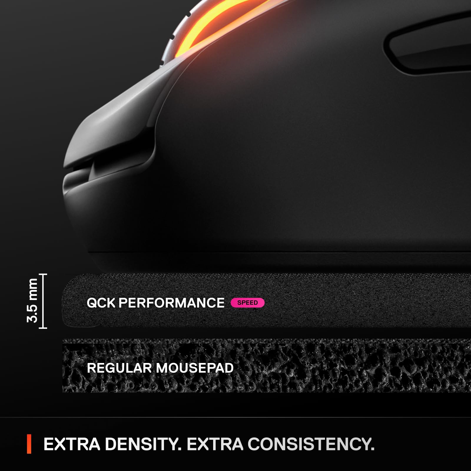 SteelSeries QcK L Performance Speed Gaming Mousepad - 49x42 cm, Extra-Dense 3.5mm Base, Black 6