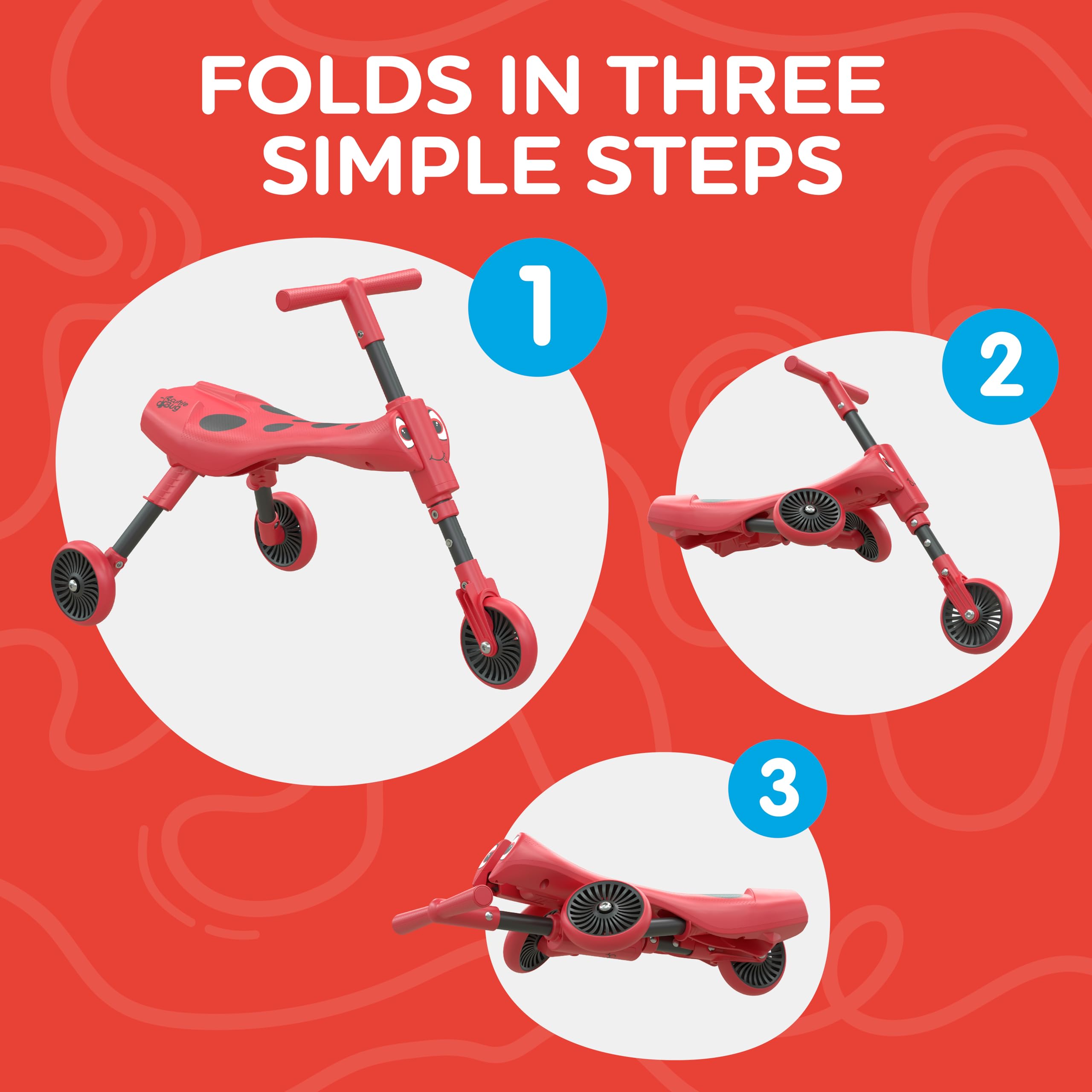 Scuttlebug 3-Wheel Foldable Ride-On Tricycle - Beetle Trike for 1-3 Year Olds 3