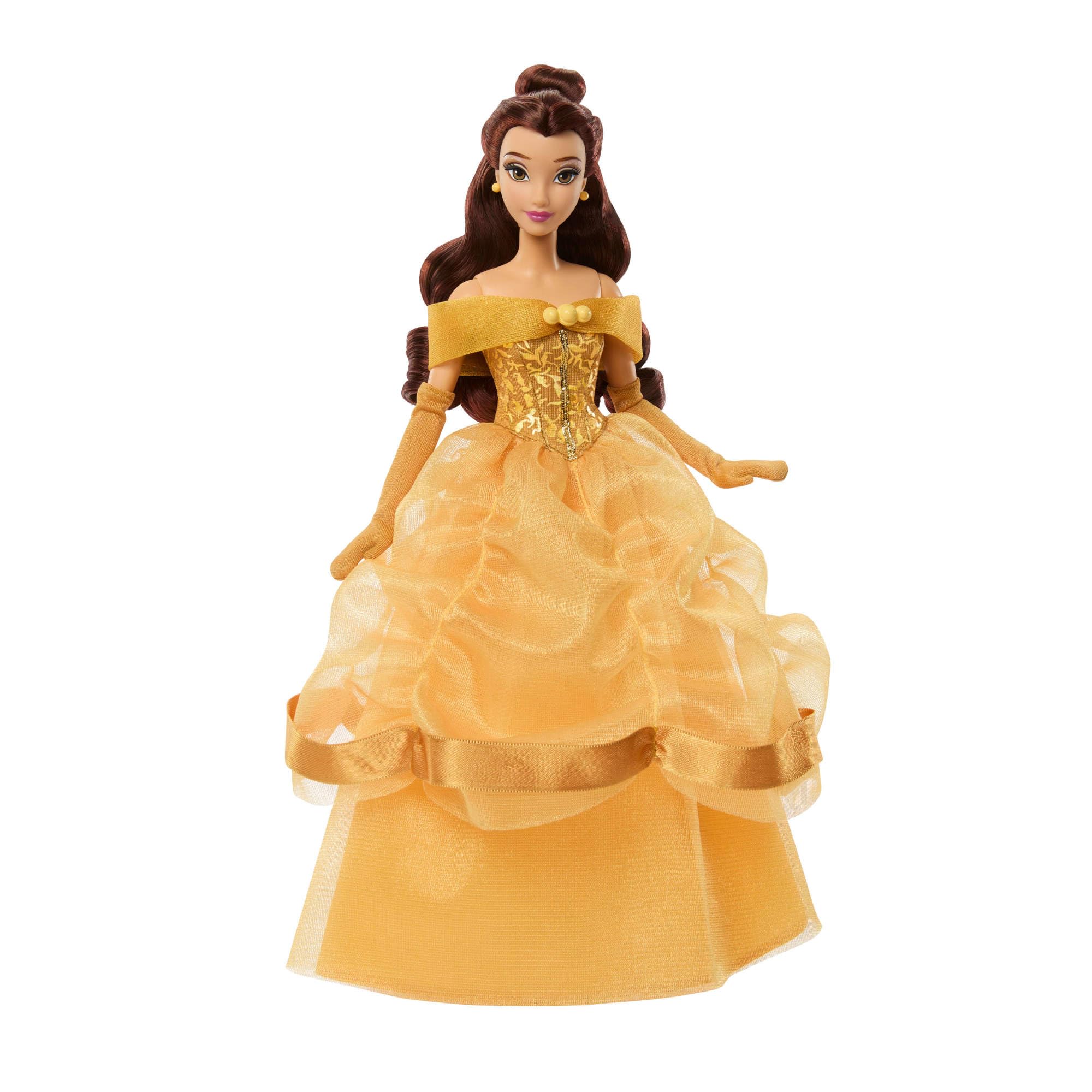 Mattel Disney Princess Belle Sparkling Princess Fashion Doll with Removable Gown & Accessories | Ages 4Y+