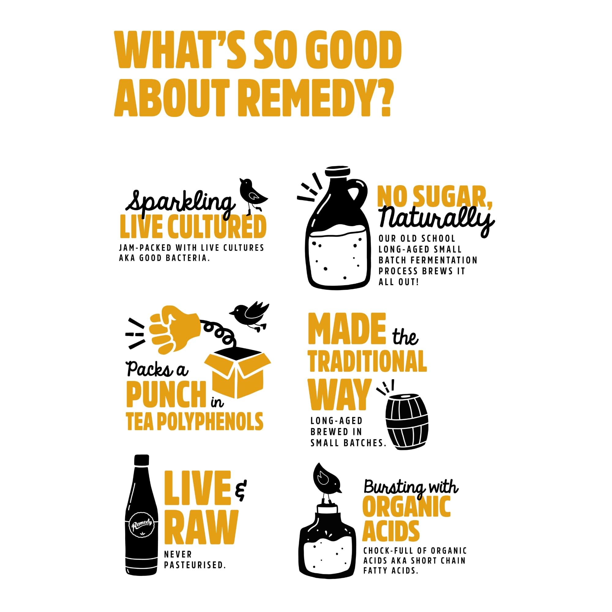 Remedy Ginger Lemon Kombucha - Sparkling Live Cultured Tea (500ml) 3