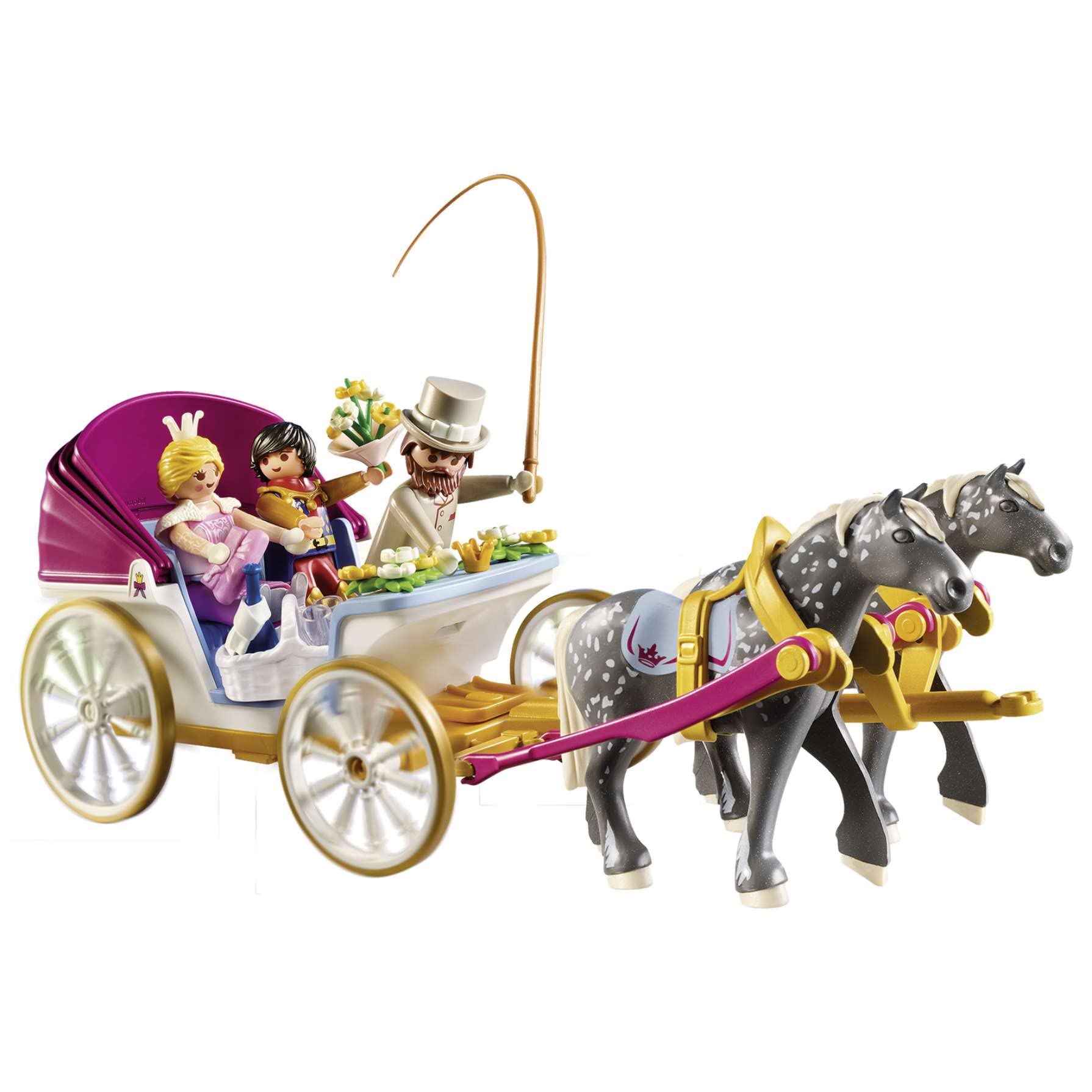 Playmobil Princess Castle Horse-Drawn Carriage - 60-Piece Playset for Ages 4+
