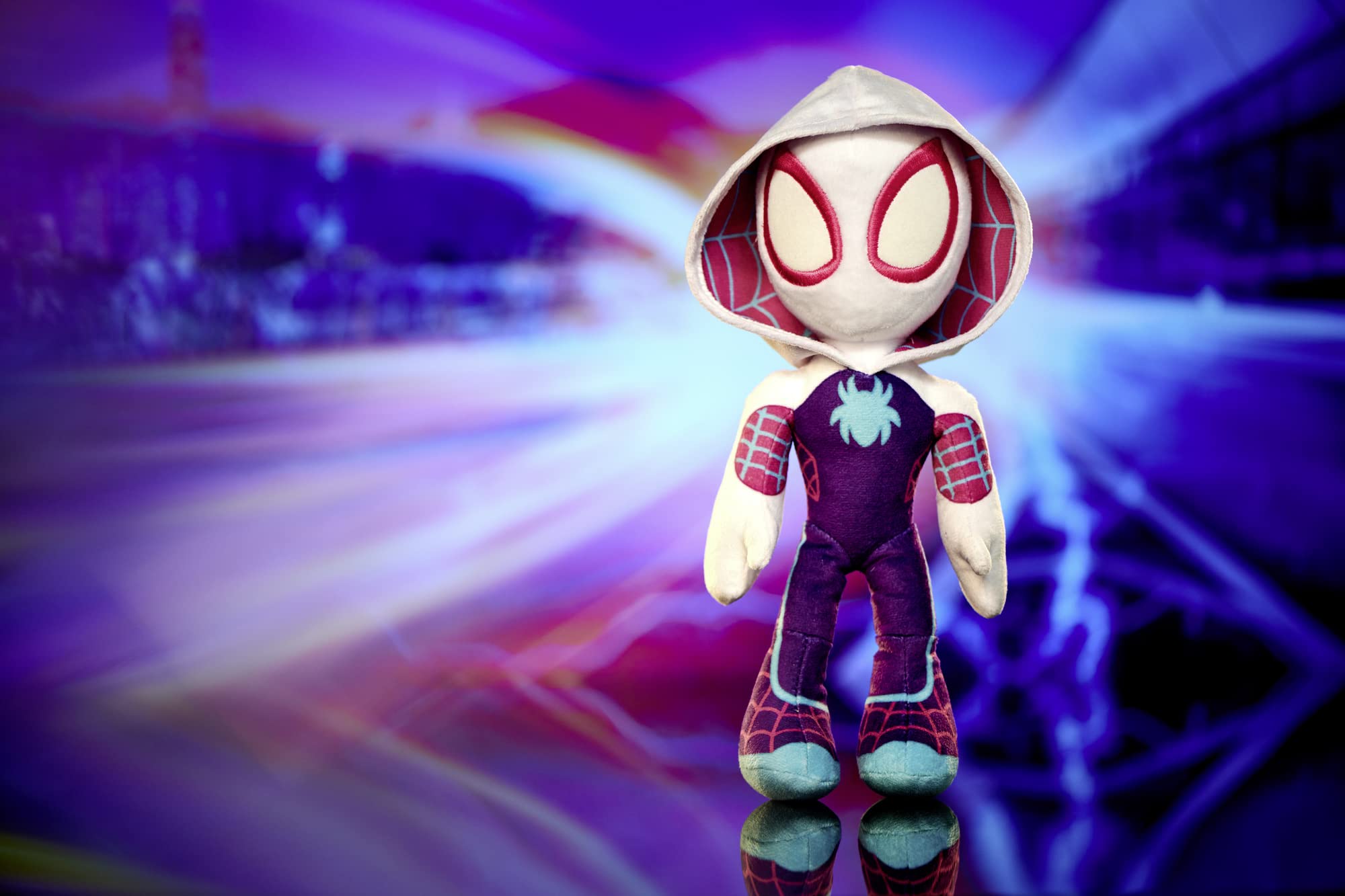 Simba Disney Spiderverse Ghost Spider Soft Toy - 25 cm Plush with Glow in the Dark Eyes 8