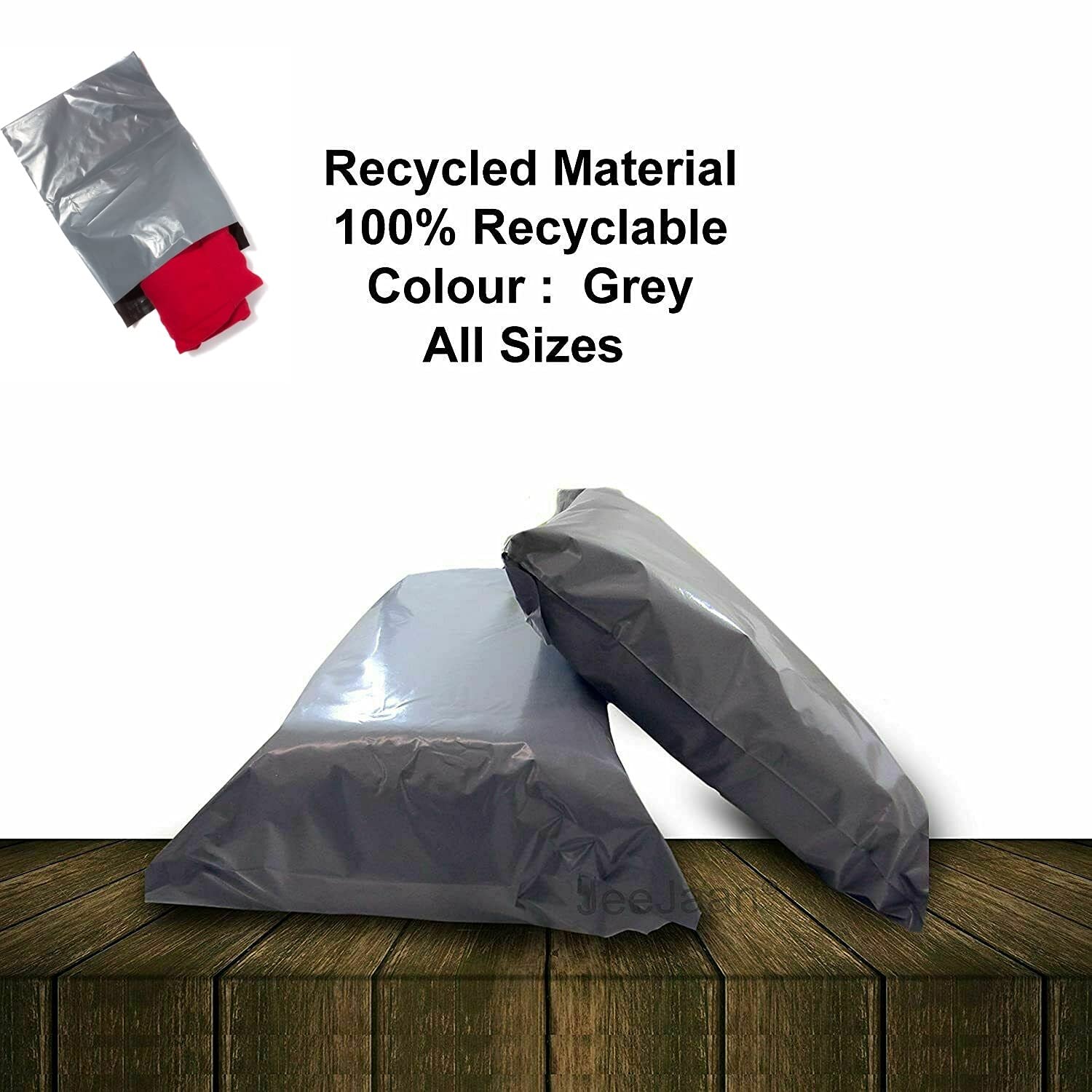 G4GADGET Grey Poly Mailing Bags - 50 Pack, 10x14 Size | Heavy Duty, Waterproof Shipping Mailers