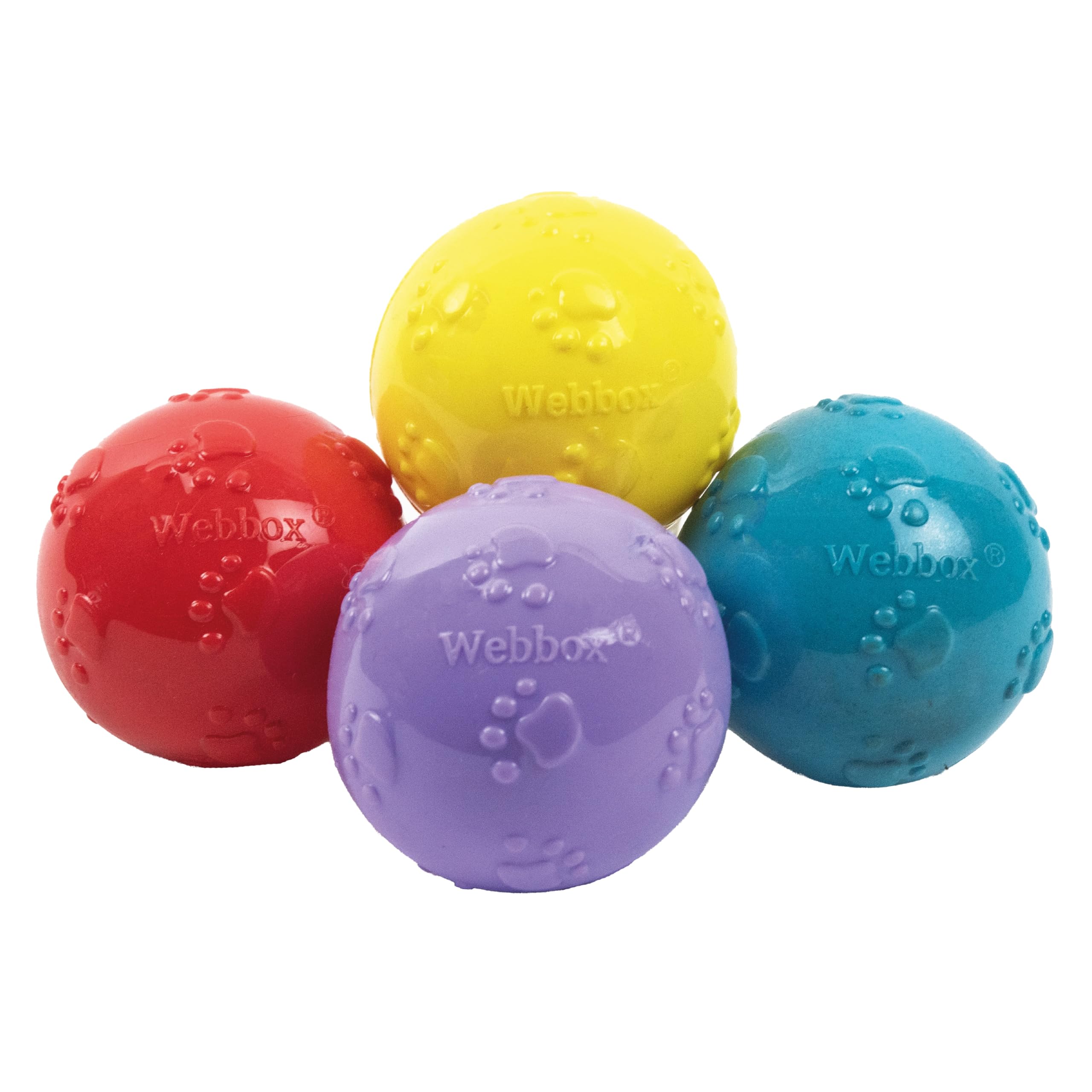 Webbox Fun & Squeaky Balls - 4 Pack for All Breed Sizes | Anxiety Relief | Exercise 1