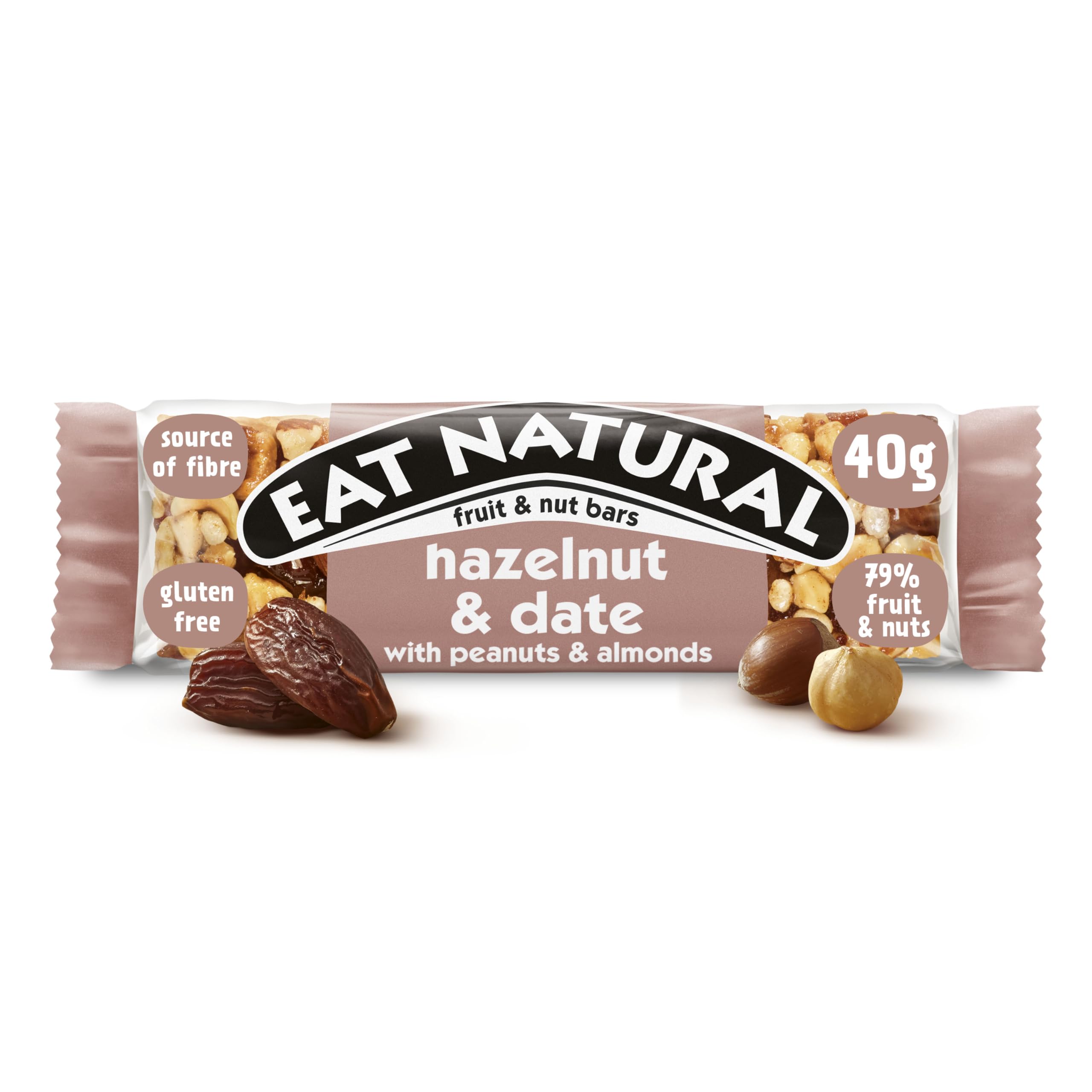 Eat Natural Hazelnut & Date with Peanuts & Almonds Fruit & Nut Bars 12 x 40g