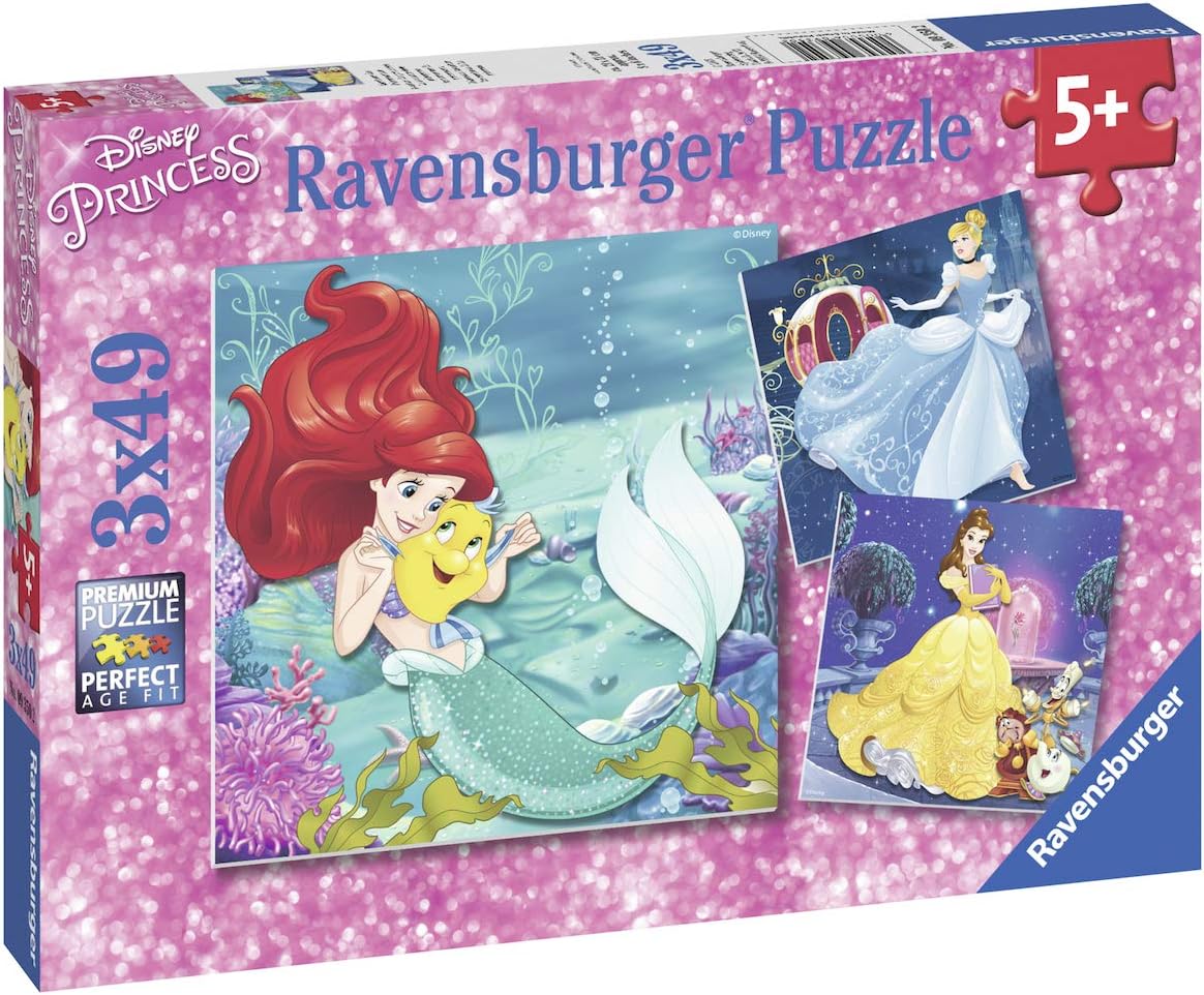 Ravensburger Disney Princess Adventure - 3 x 49 Piece Jigsaw Puzzles for Kids 5 Years Up 10