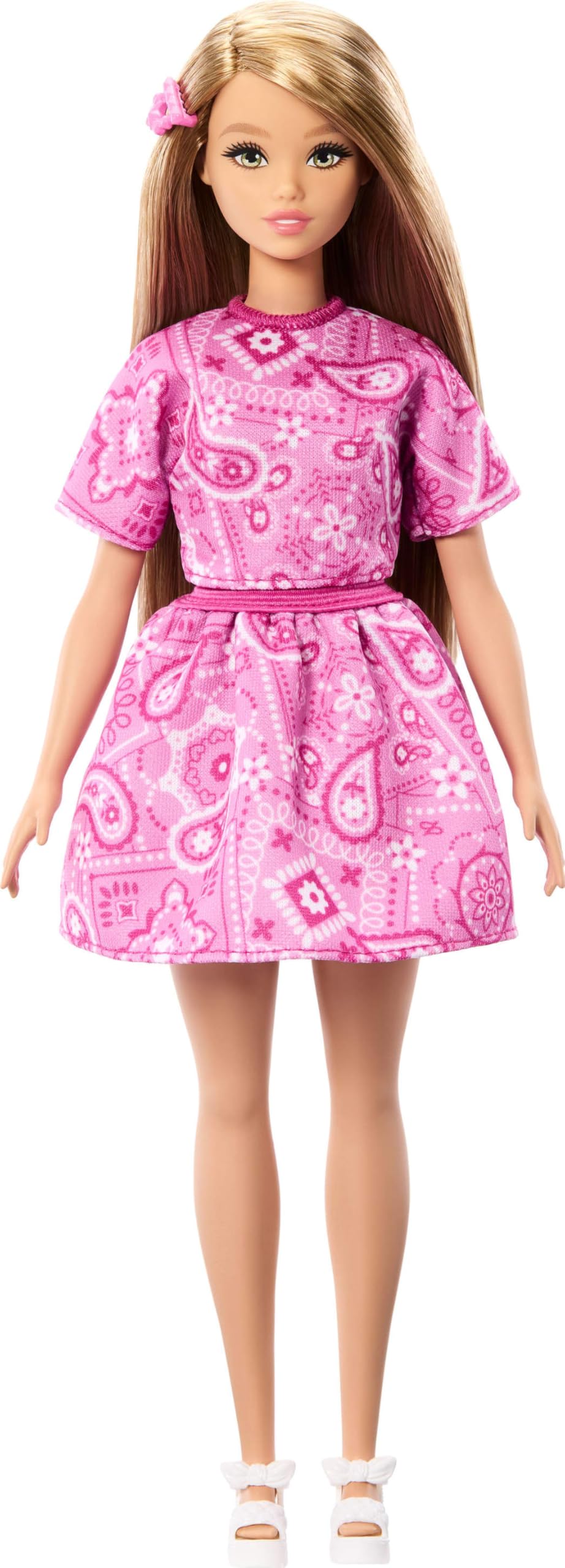 Barbie Fashionistas Doll #249 with Blonde Hair, Pink Paisley Outfit | Ages 3+ 5